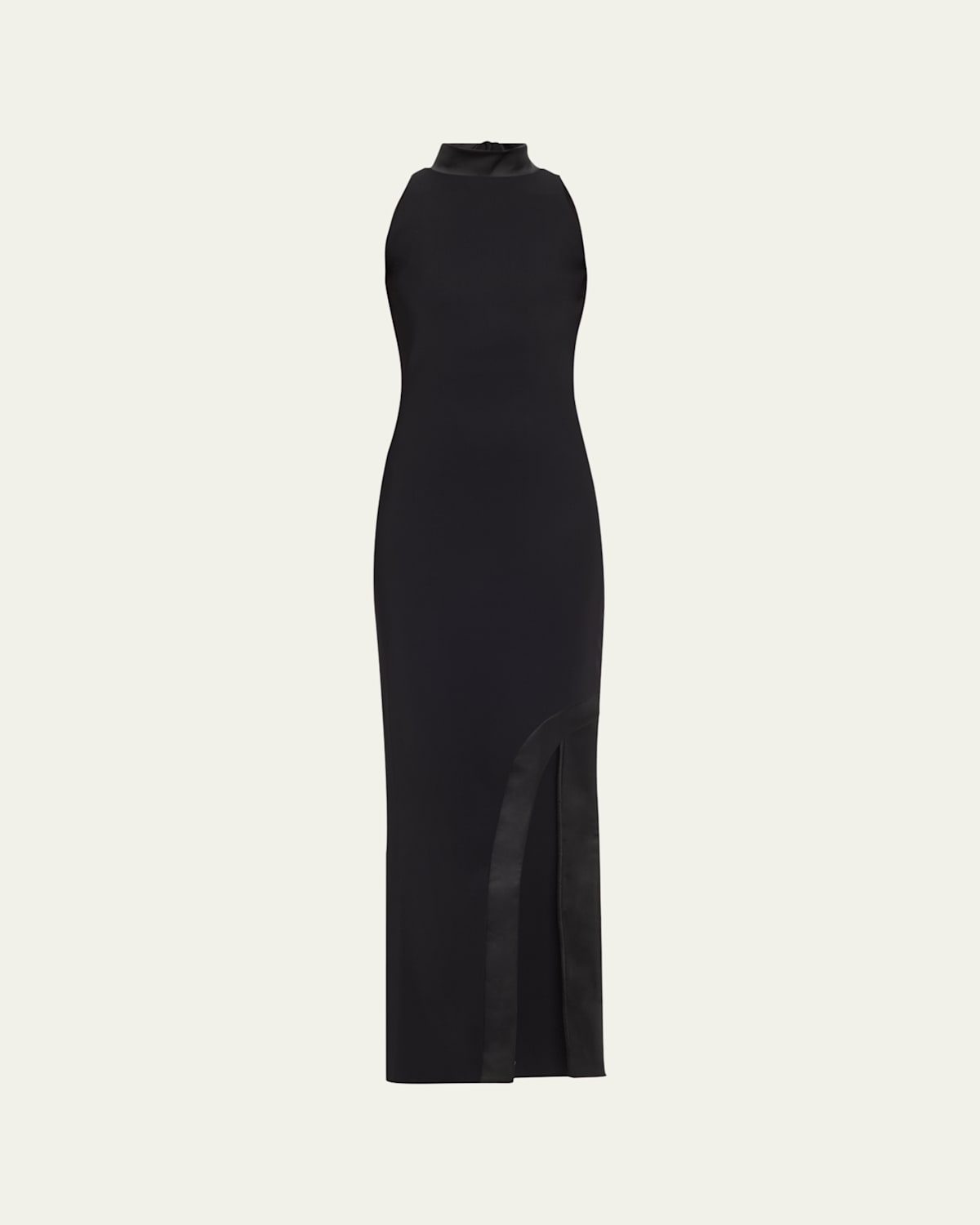 Settariella Satin-Trim Jersey Column Gown