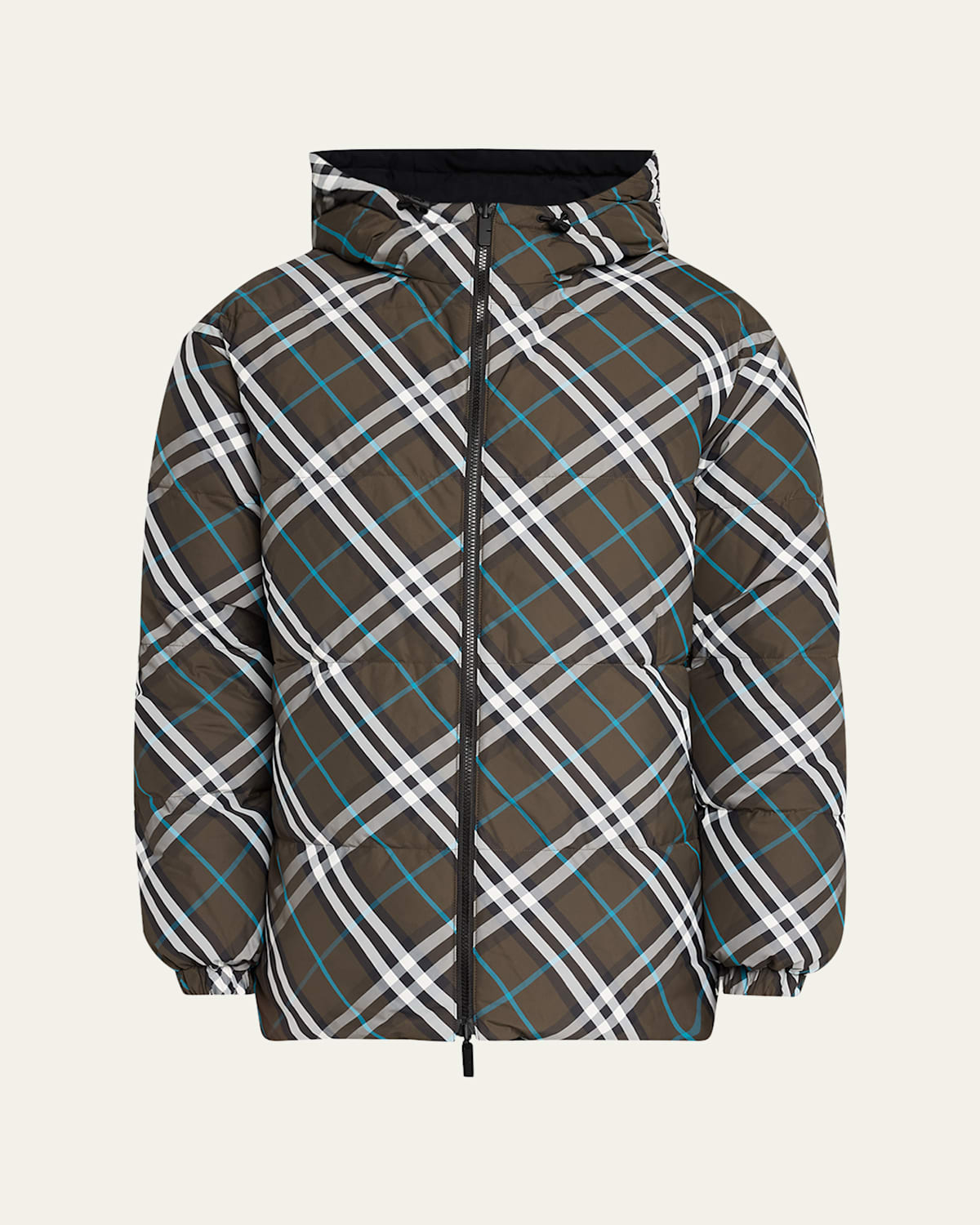 Burberry Multicolorreversible Down Jacket With All-over Check Motiv In Tech Fabric Man In Snug Ip Check