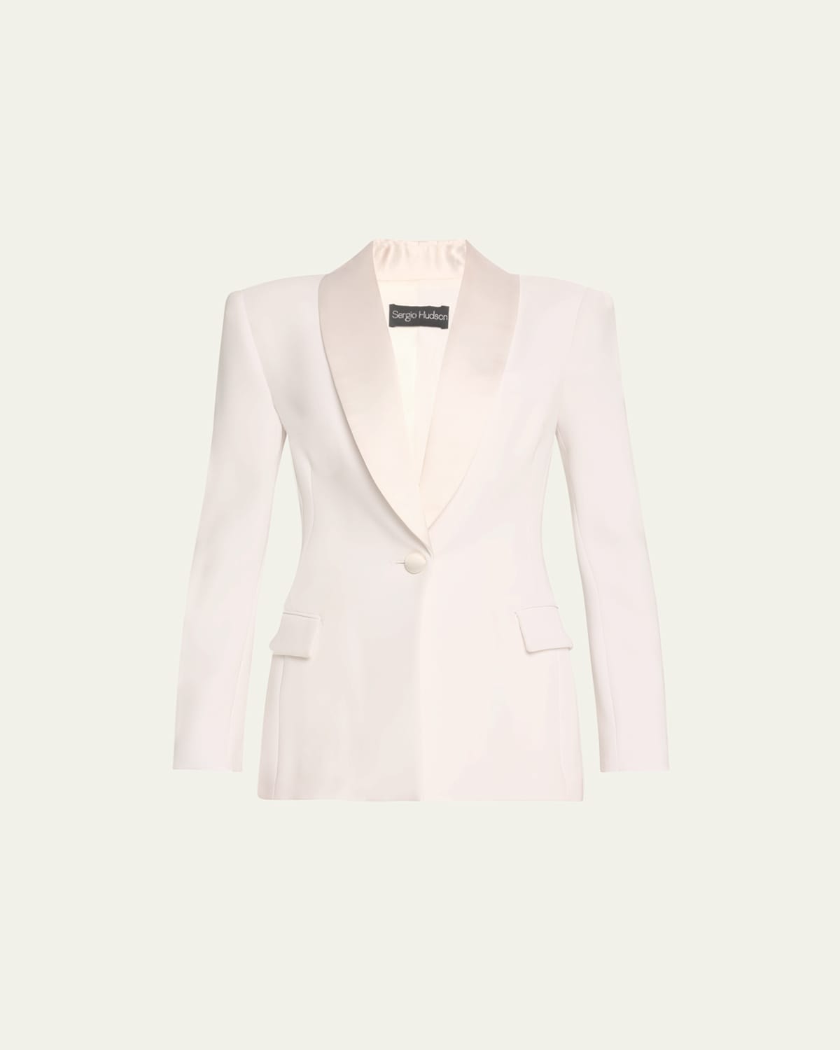 Satin Shawl Lapel One-Button Blazer