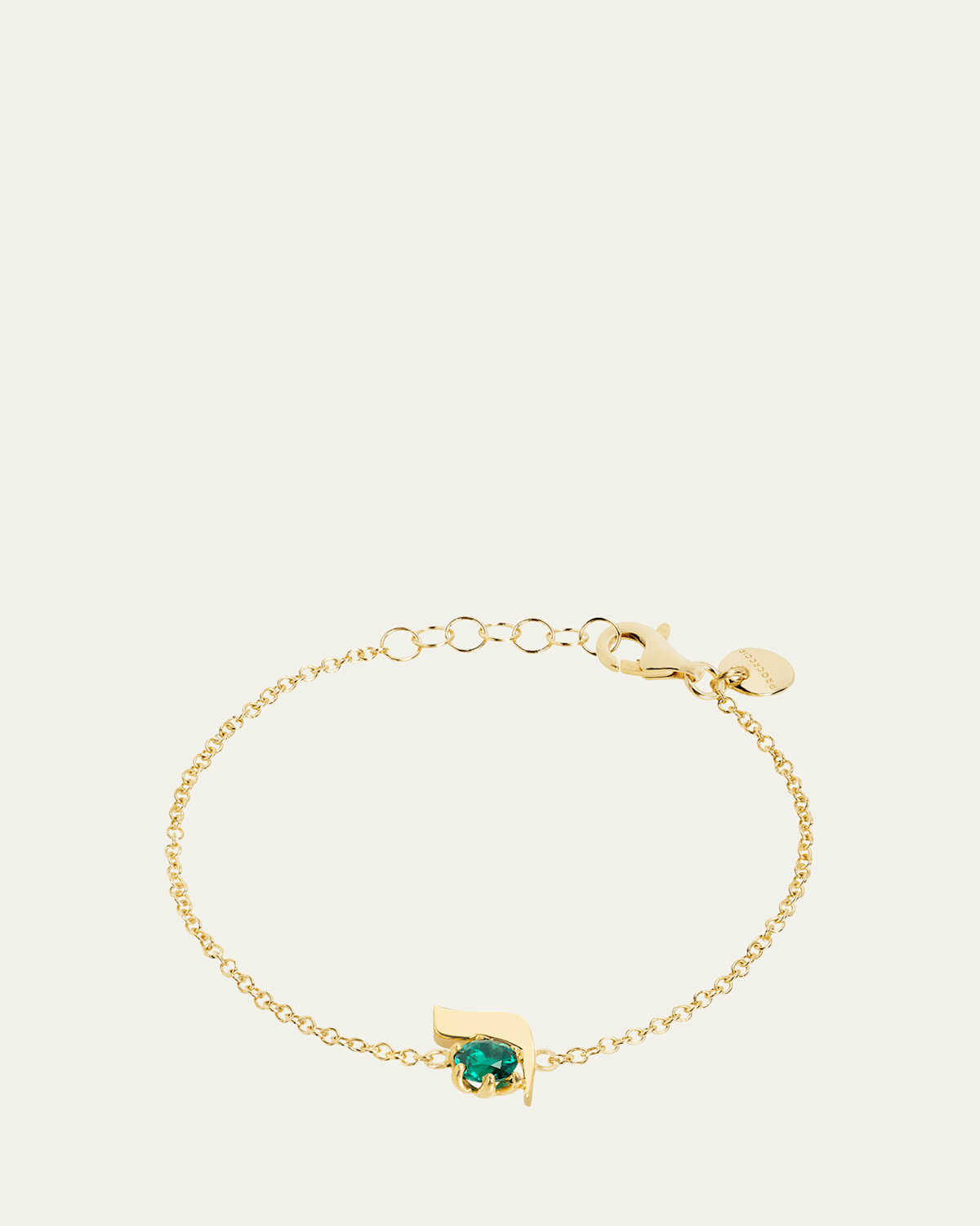 18K Gold Hebrew RESH Initial Bracelet