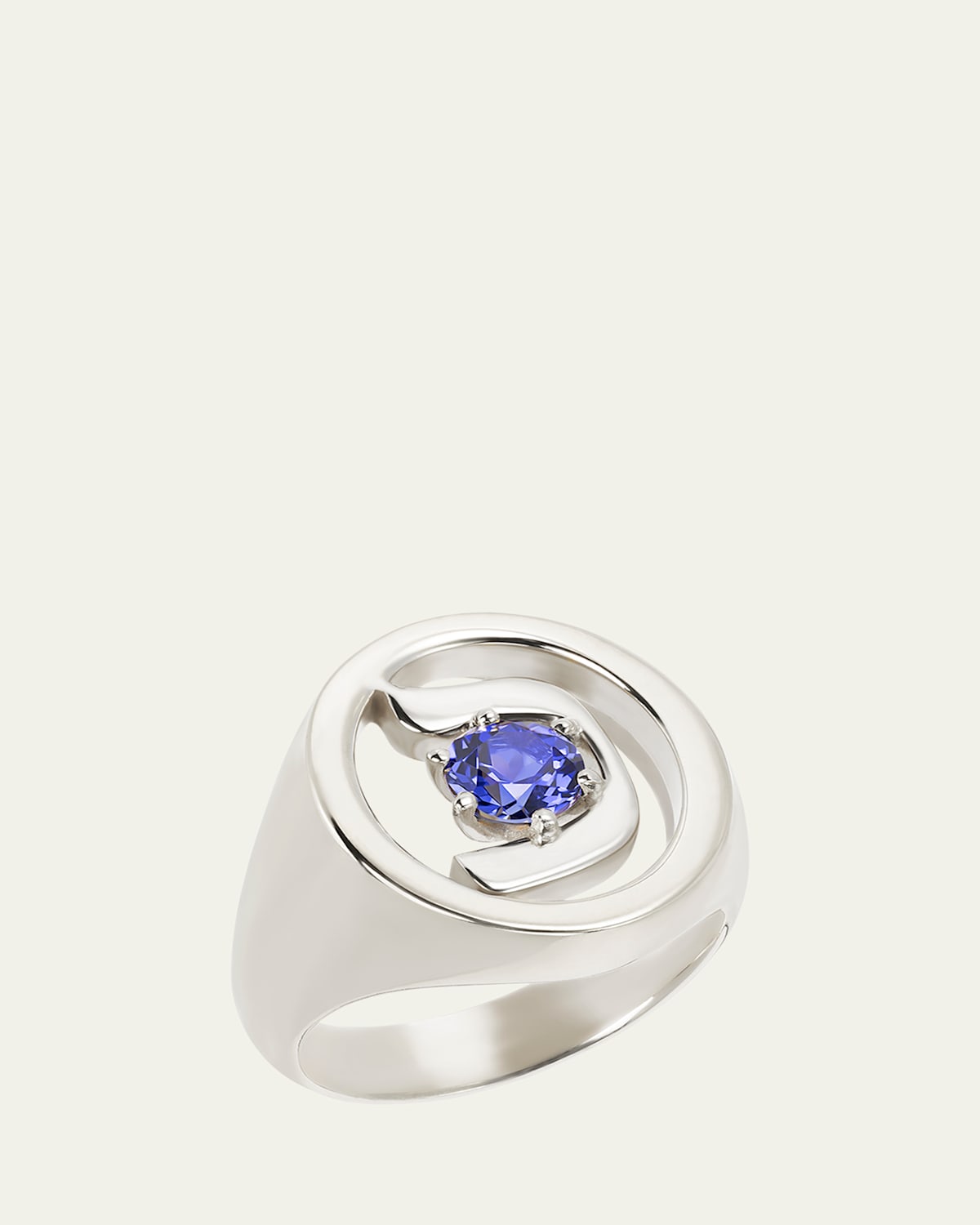 18K Gold Hebrew KHAF Initial Signet Ring