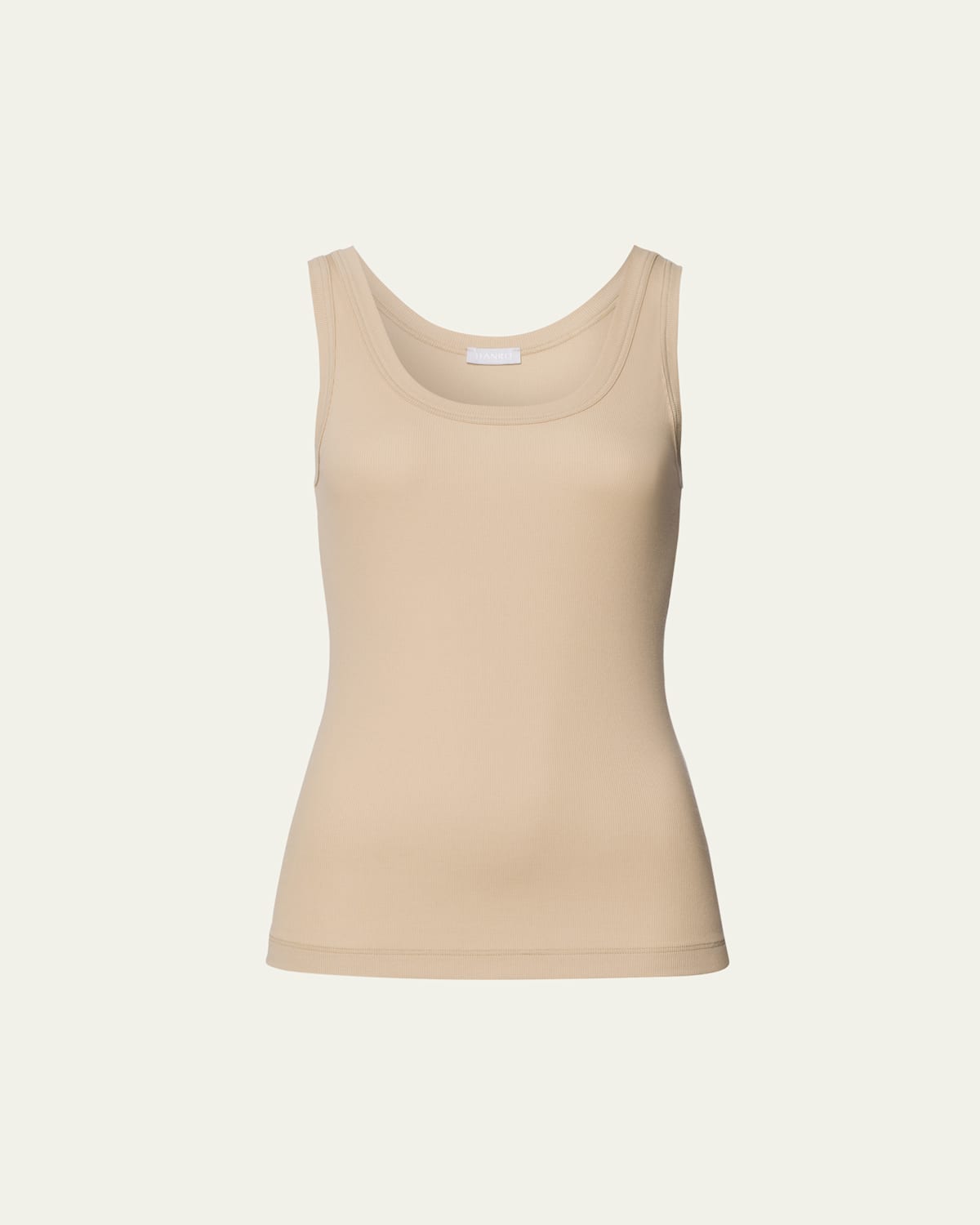 Hanro Ribbed Cotton Sleep & Lounge Tank In Iced Cappuccino