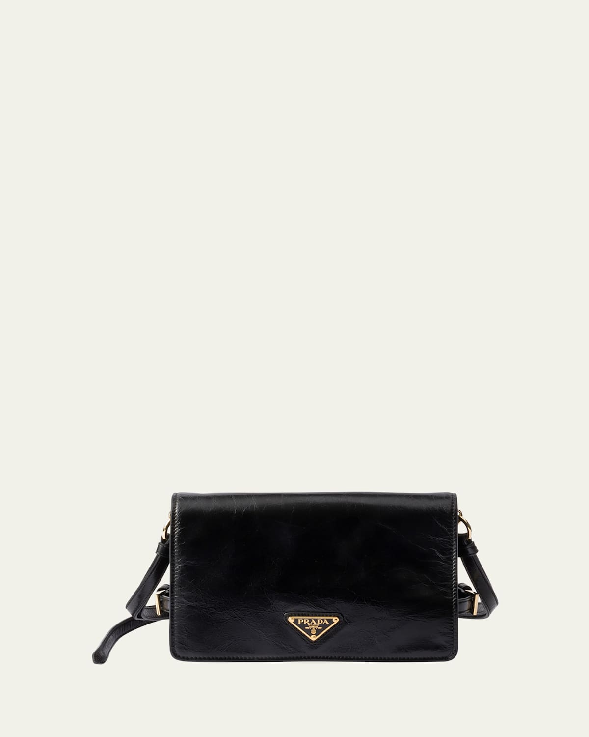Prada Flap Soft Leather Shoulder Bag In F03x2 Avio N