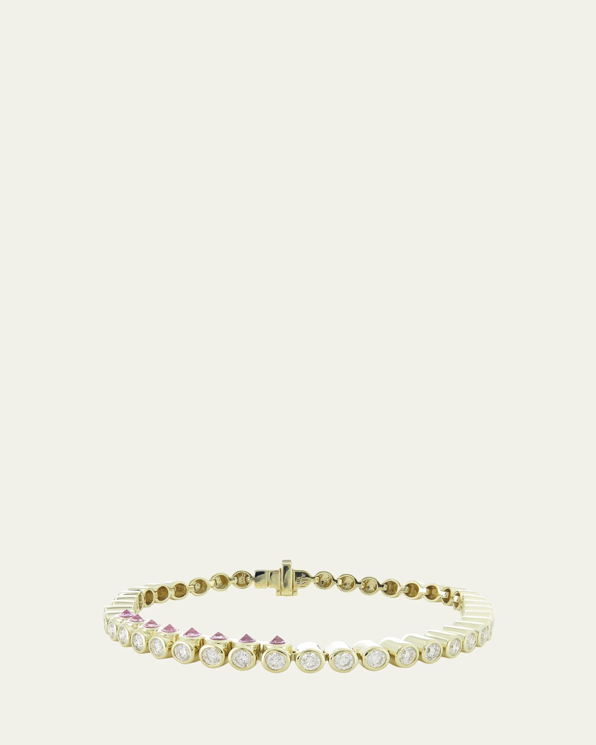 Leggo Sideway Pink Sapphire and Diamond Tennis Bracelet