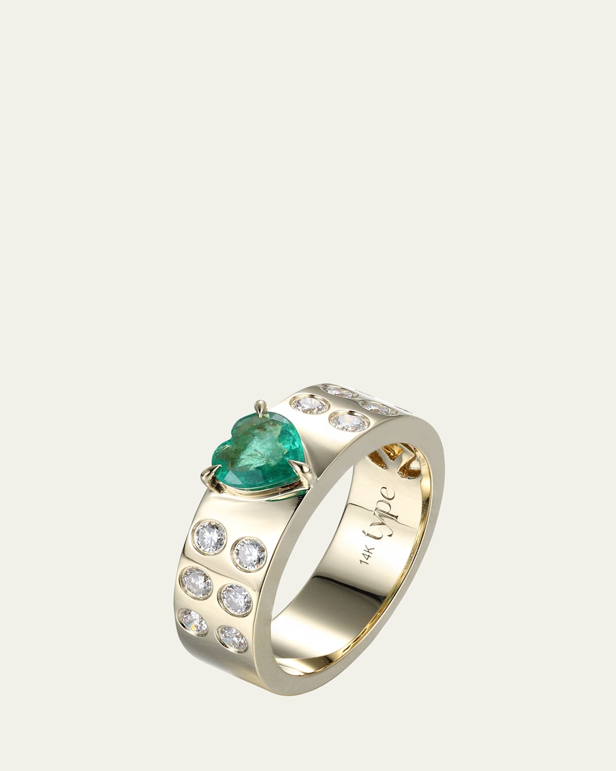 TYPE JEWELRY Leggo ID Emerald Heart Ring