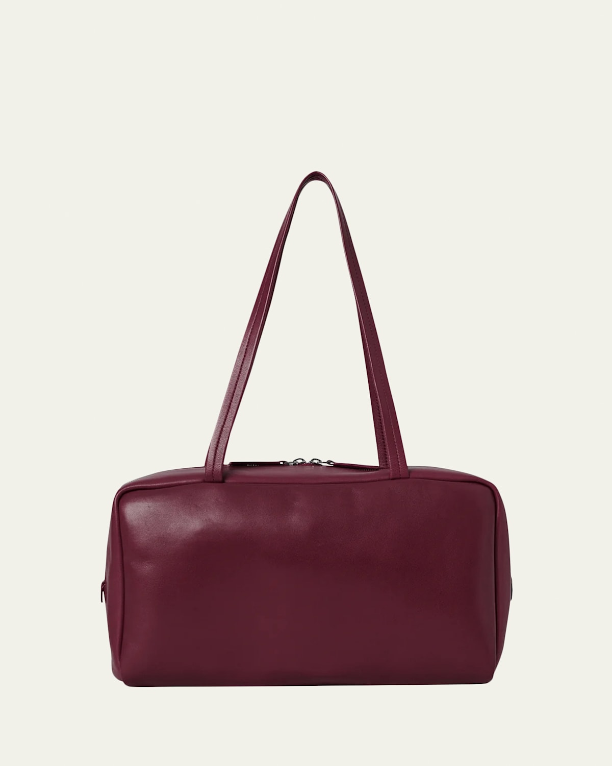 The Row Astra Bowling Shoulder Bag In Nappa Leather In Burgundy