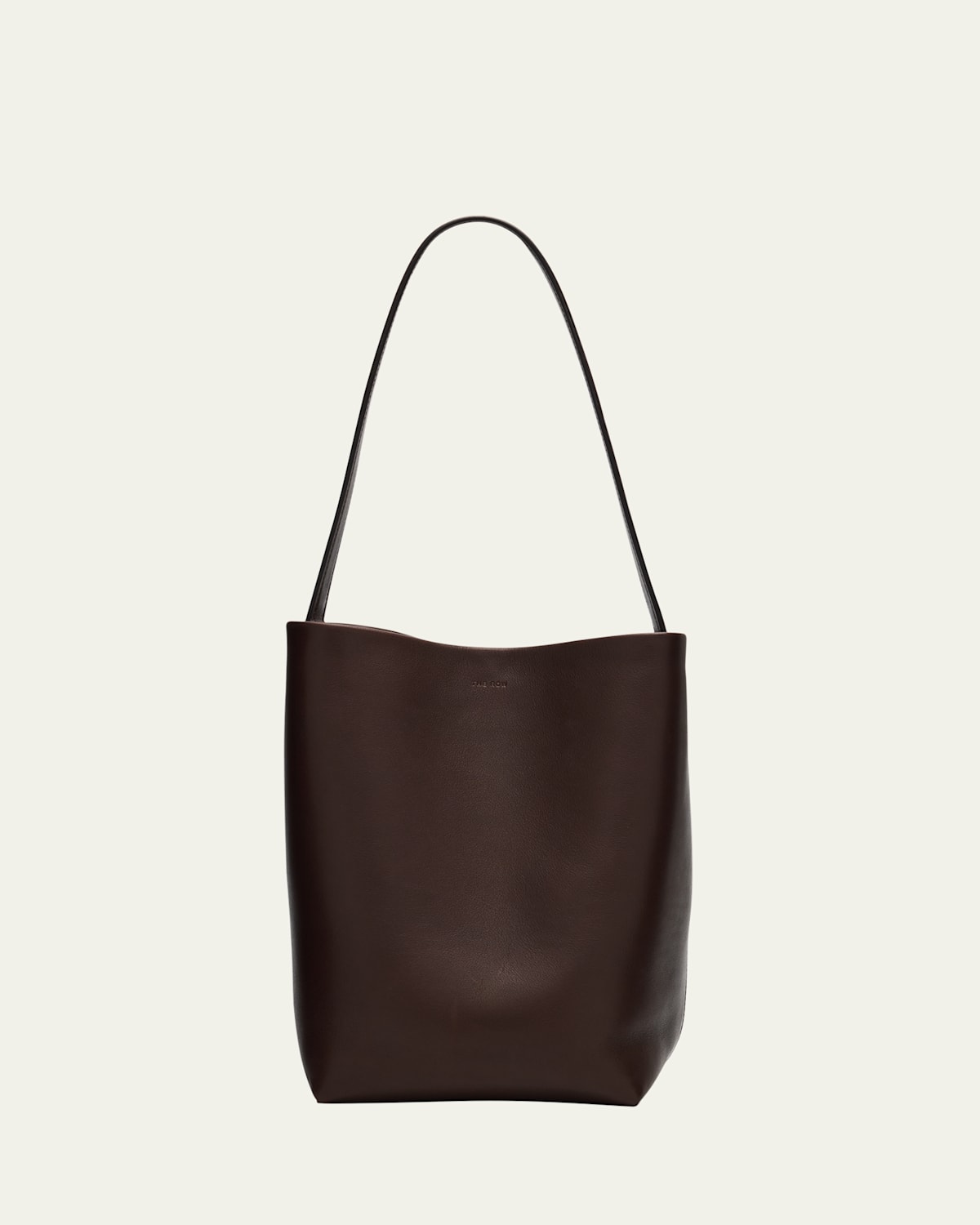 The Row Park Medium North-south Tote Bag In Saddle Leather In Brown