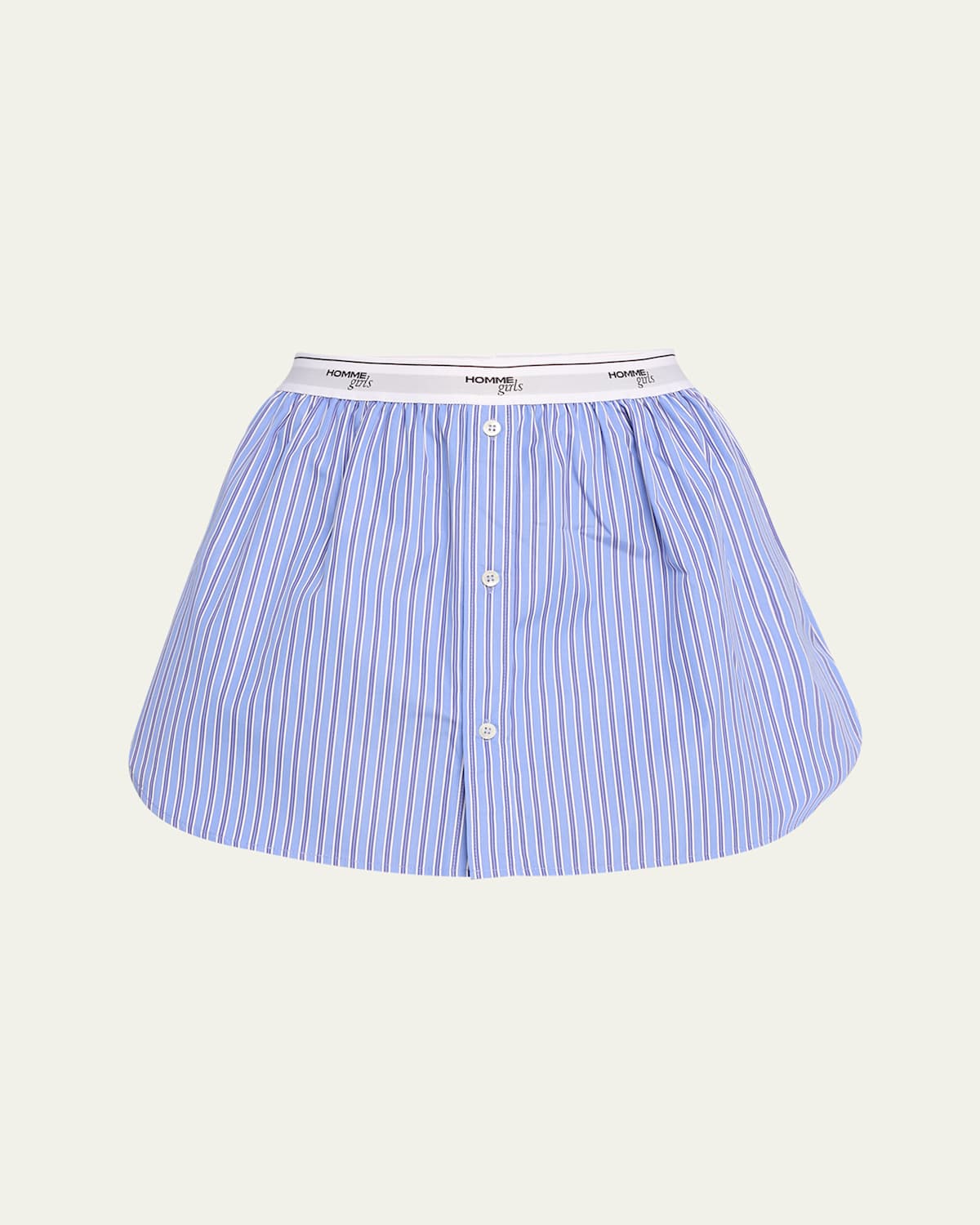 Shop Hommegirls Stripe Shirttail Mini Skirt In Bold Blue Stripe