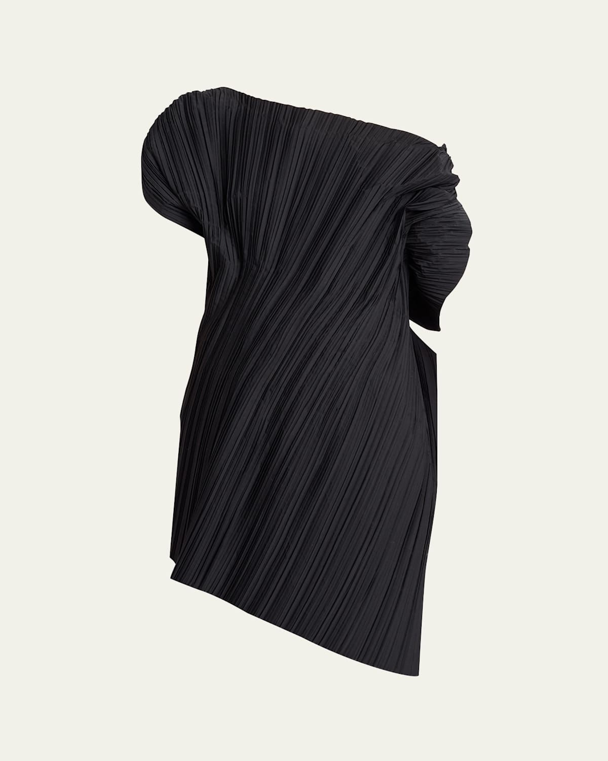 The Row Akiko Off-shoulder Pleated Asymmetric Top In Black