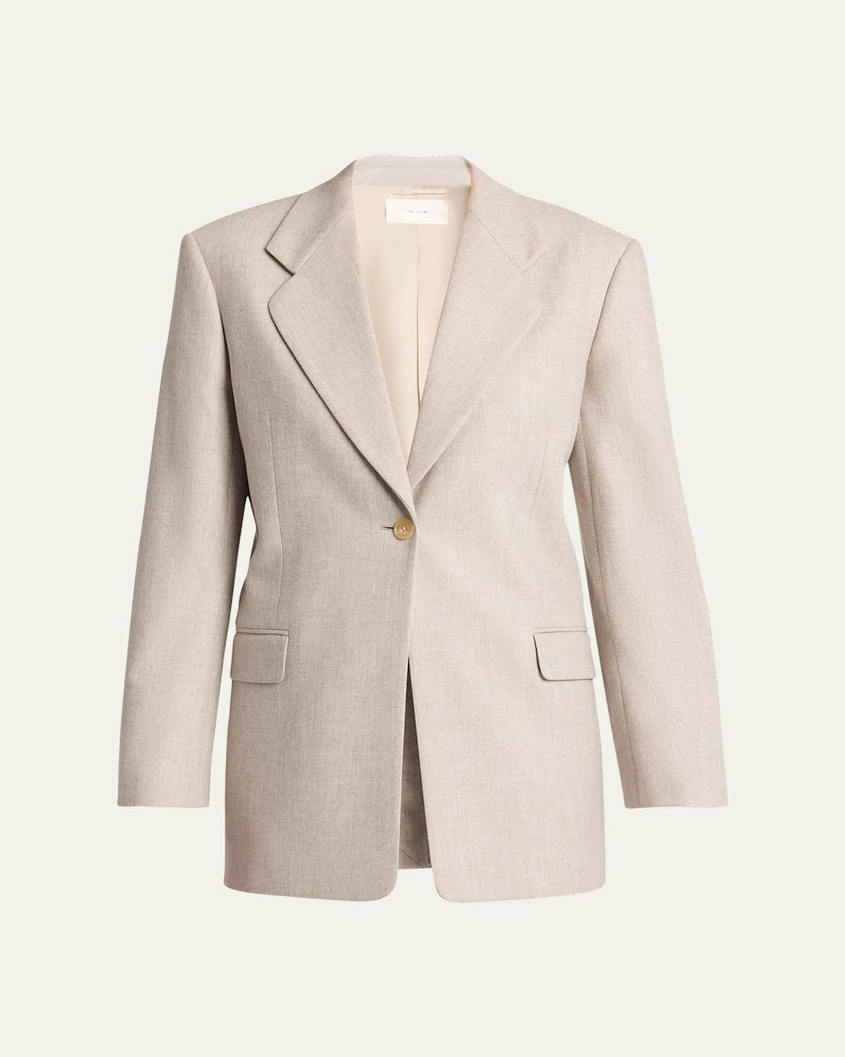 The Row Vermont One-button Wool Cashmere Jacket In Light Pebble