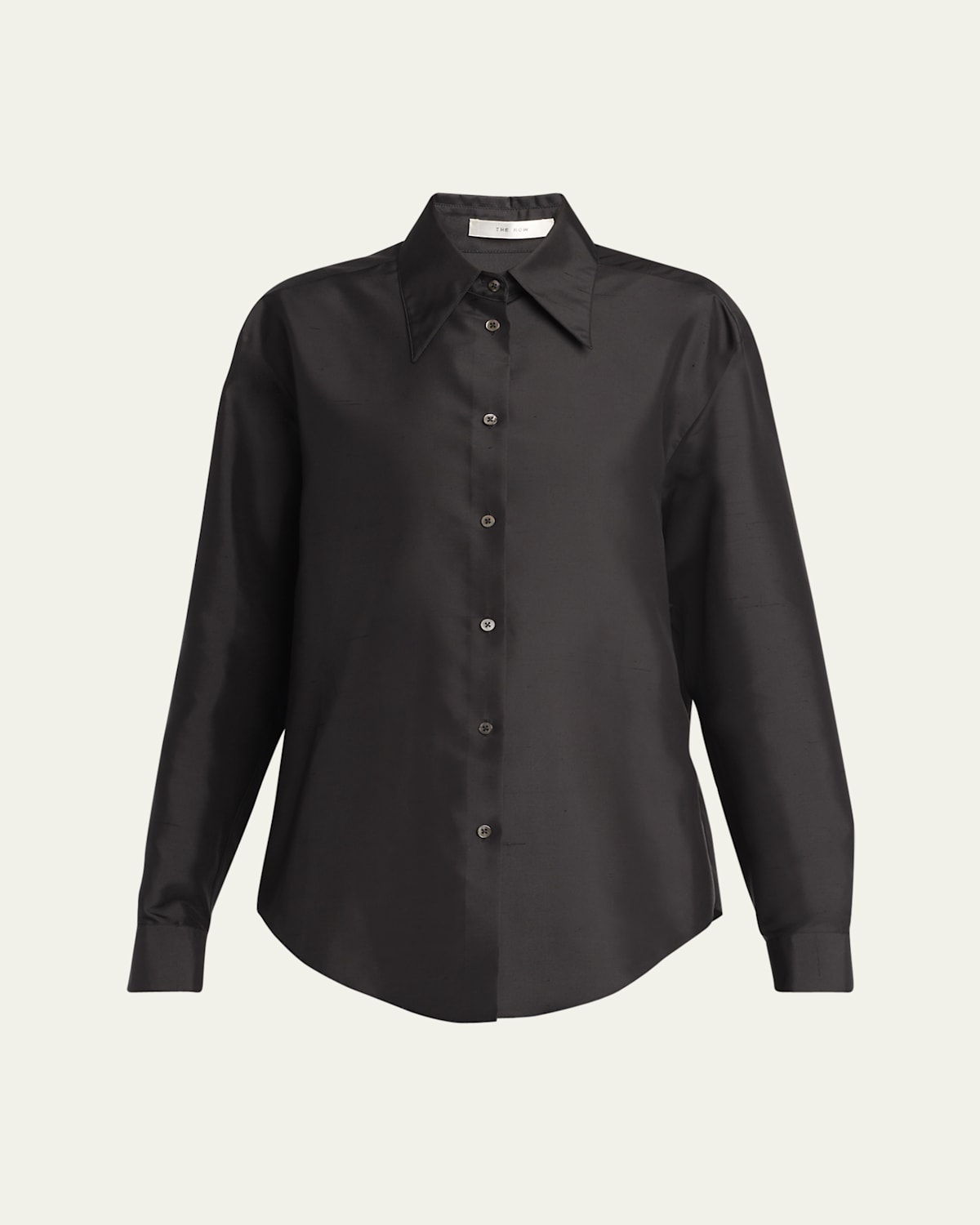 The Row Parave Button Down Silk Blouse In Black