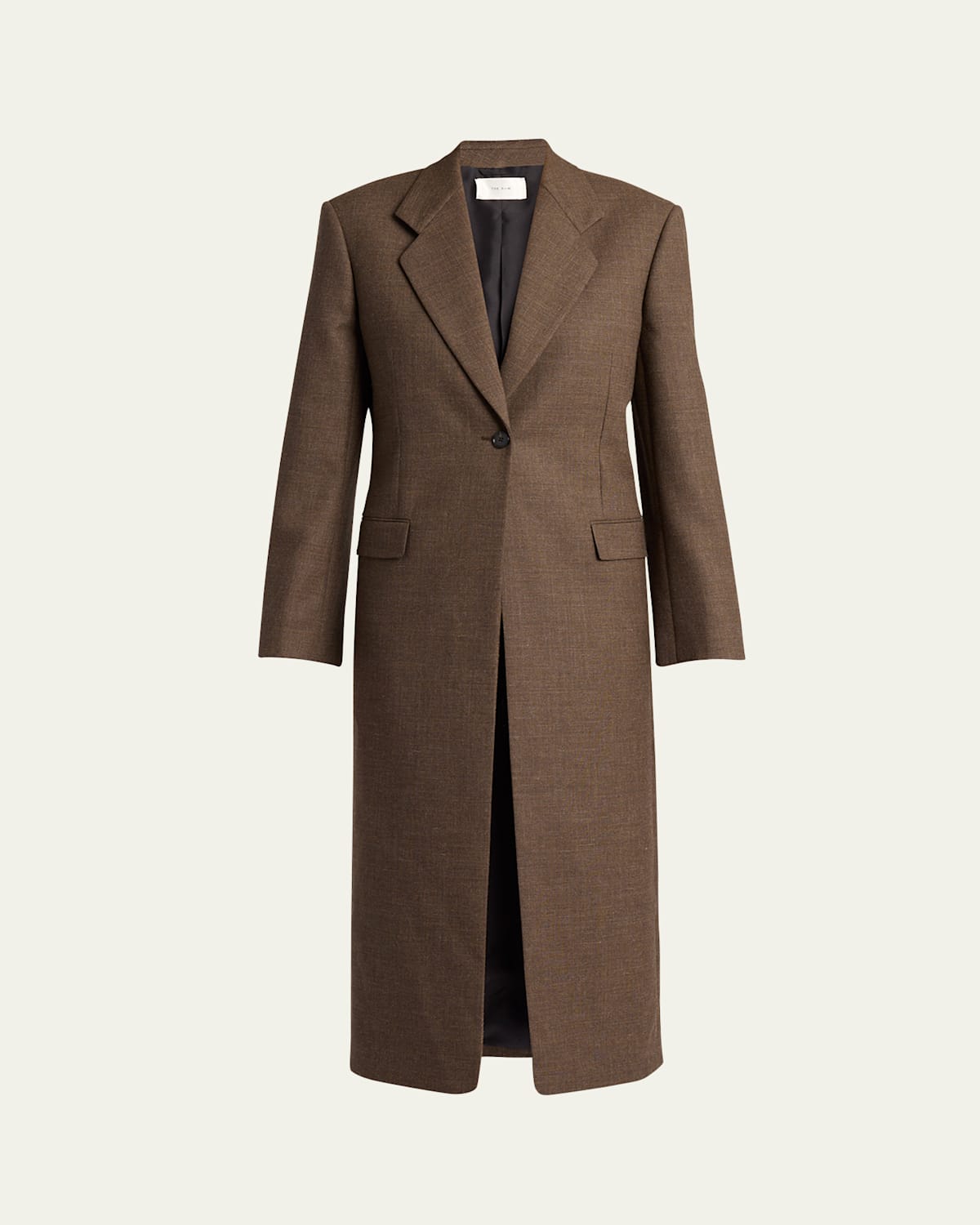 The Row Vermontine One-button Wool Coat In Brown Melange