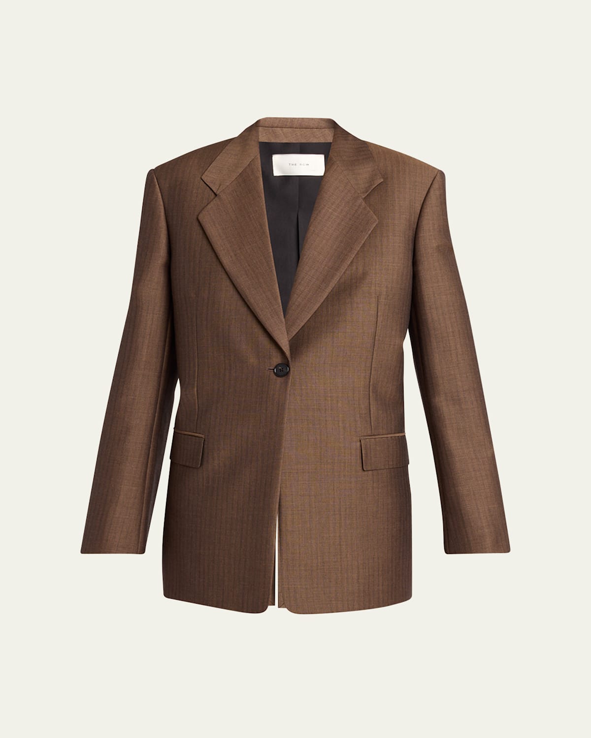 The Row Vermont One-button Mohair Wool Jacket In Dark Beige