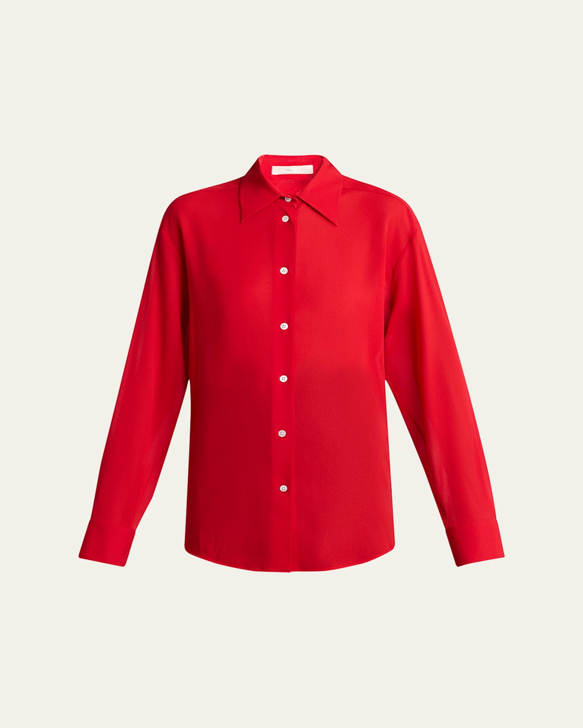 The Row Elia Button Down Silk Blouse In Red