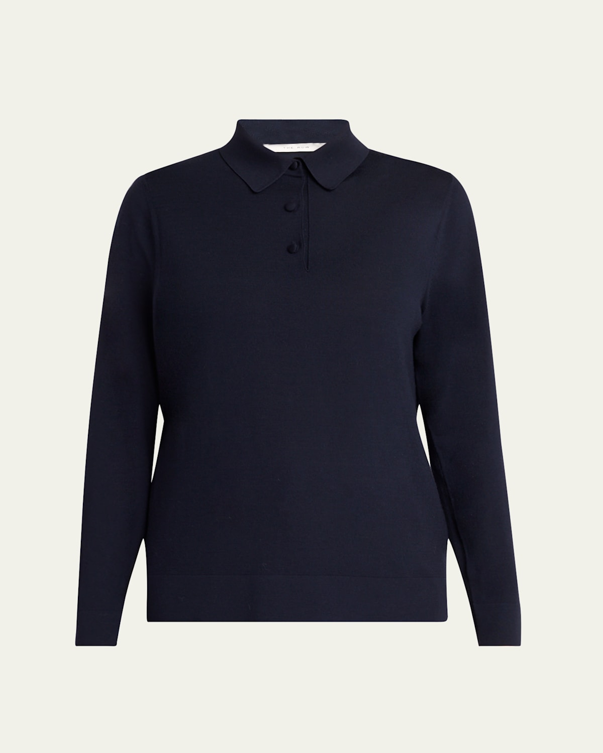 The Row Ipanelli Polo Wool Top In Navy