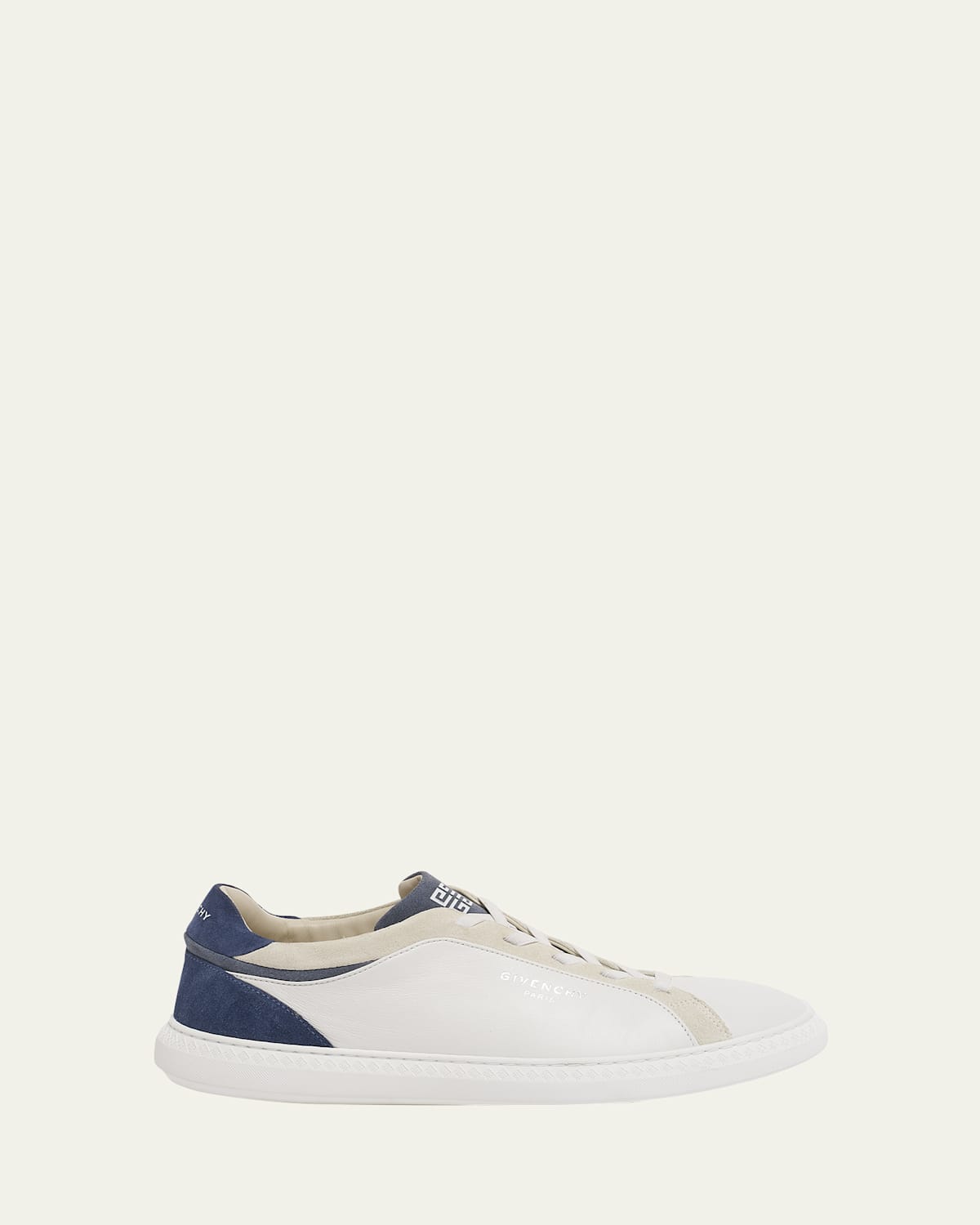 Shop Givenchy Men's G Set Lamb Leather Sneakers In White/blue