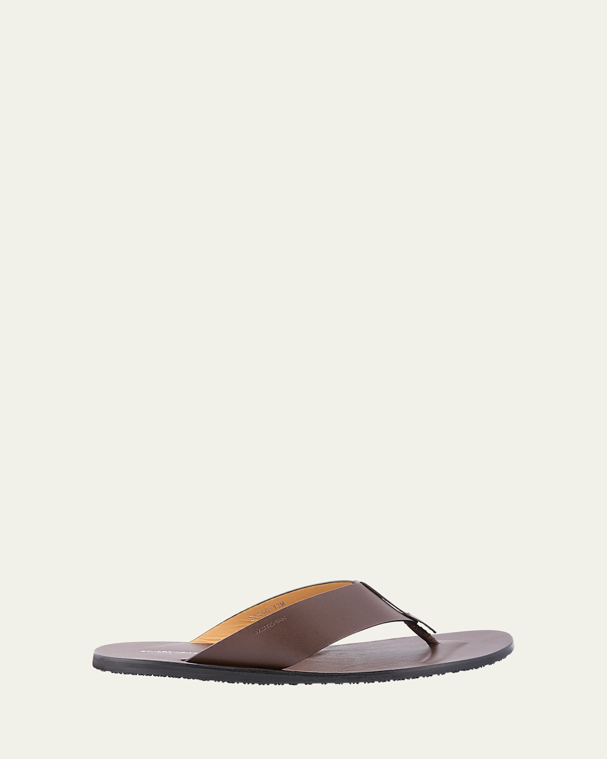 Stuart Weitzman Men's Bastian Padded Leather Flip-flops In Espresso