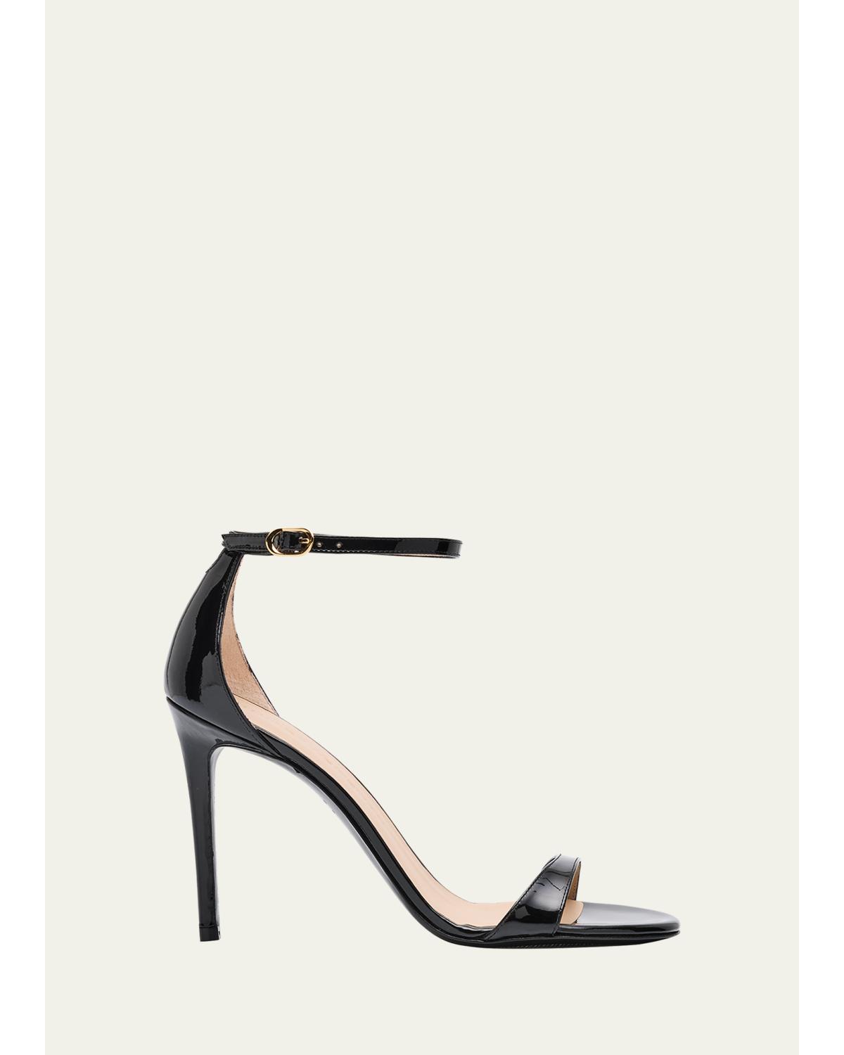 Nudist Ii Patent Ankle-Strap Sandals