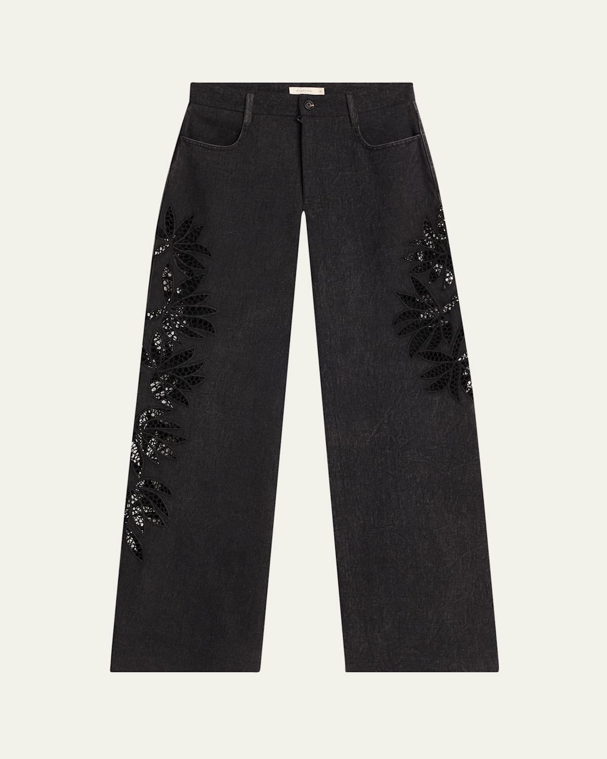 Stulla Botanical Cutout Wide-Leg Jeans