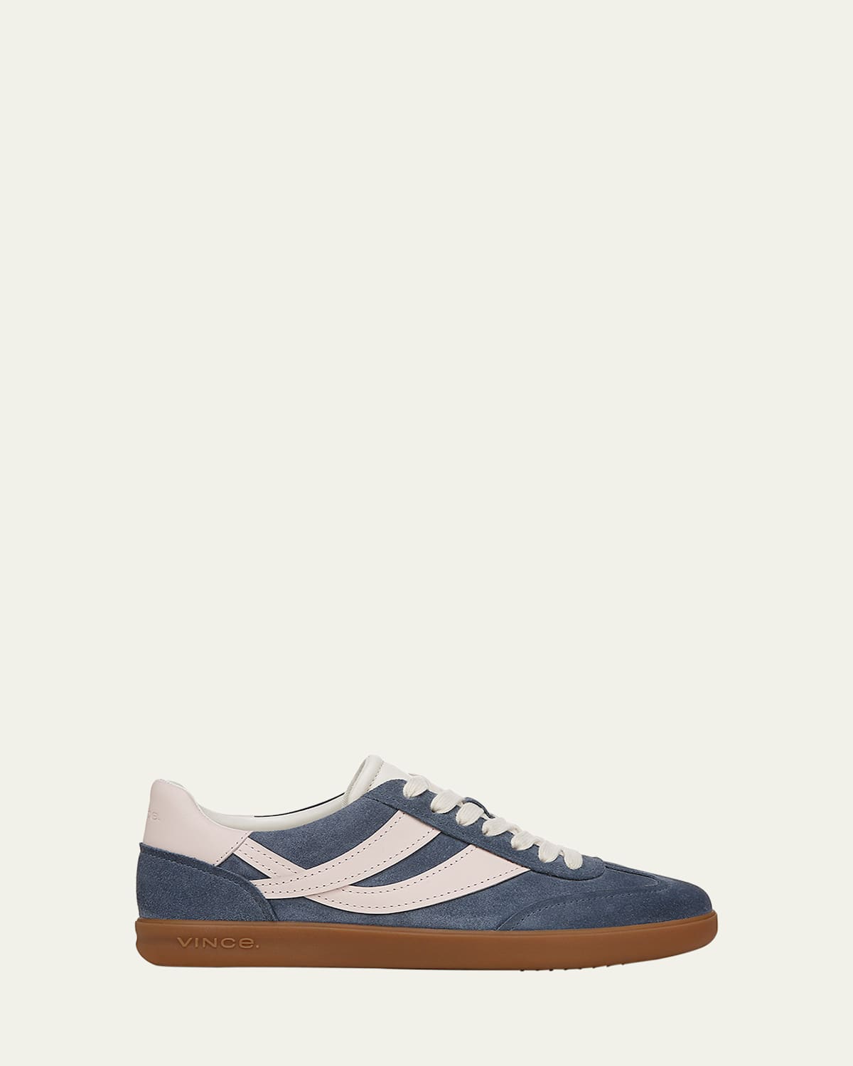 Vince Oasis Mixed Leather Retro Sneakers In Blue