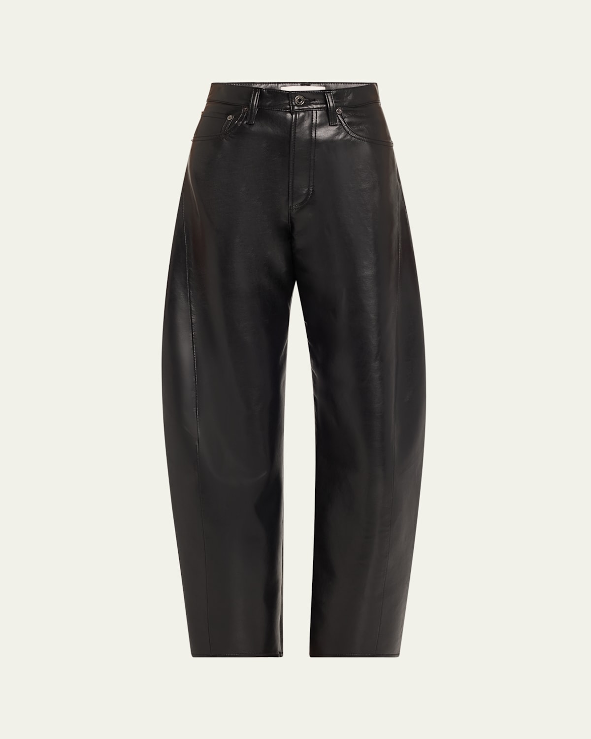 Agolde Luna Pieced Recycled Leather Jeans In Detox