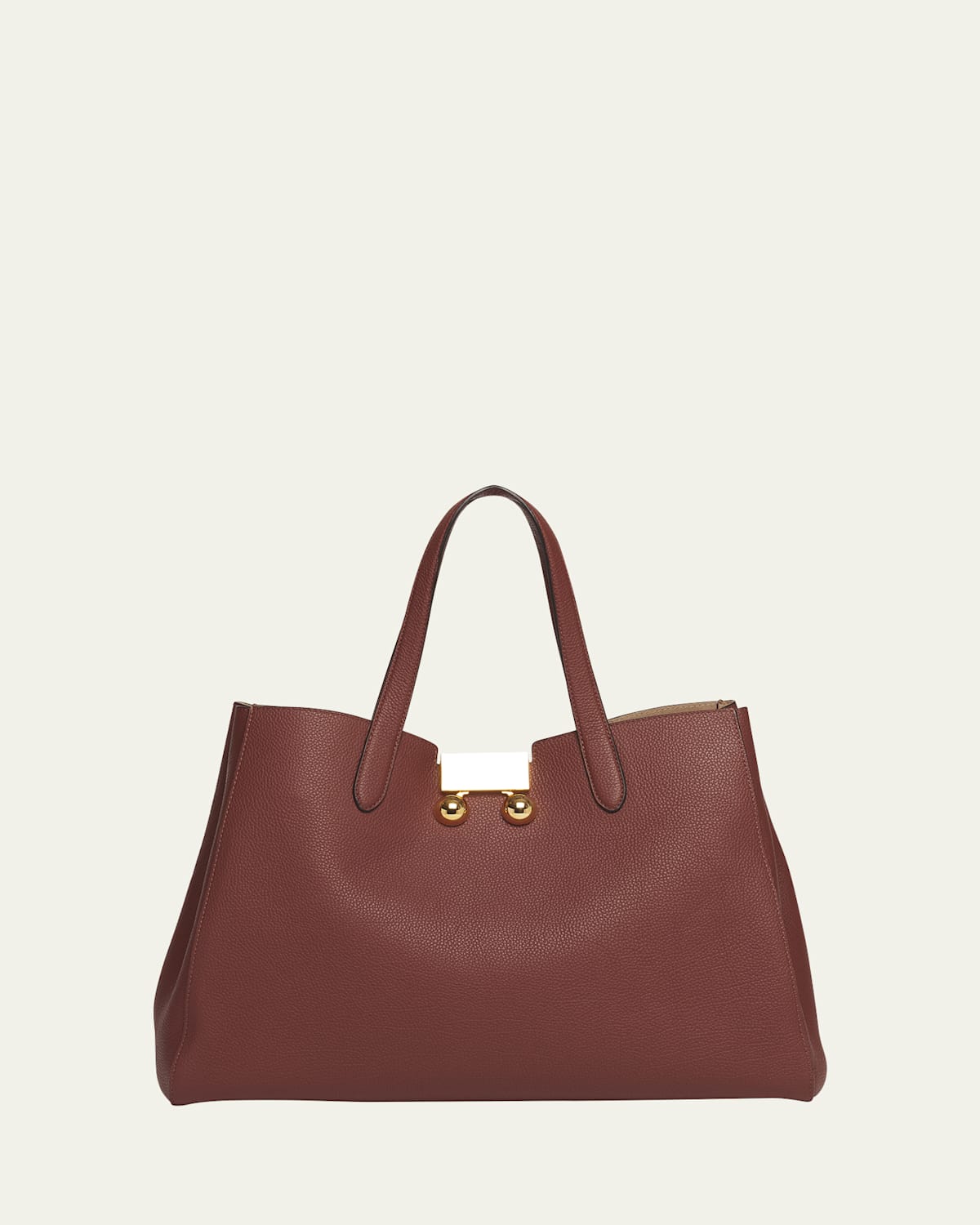 Shop Marni Trunkaroo Medium Calfskin Tote Bag In Wild Cherry