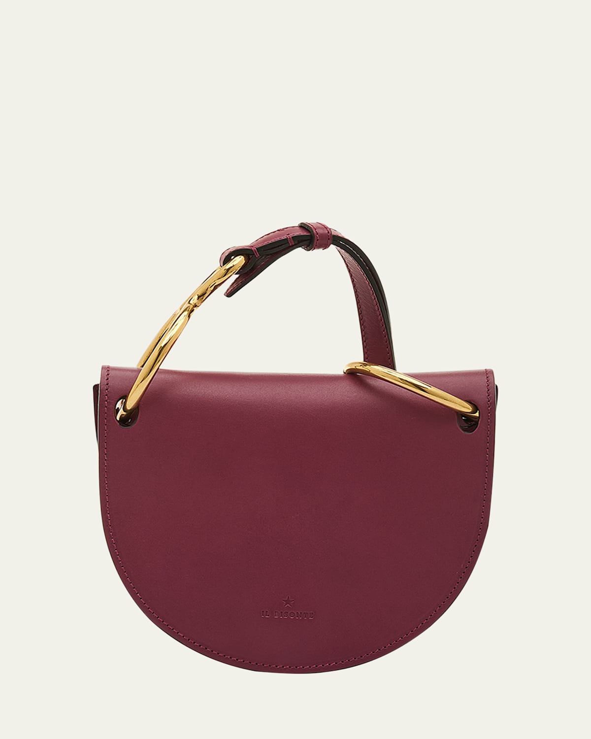 Il Bisonte Consuelo Ring Flap Leather Crossbody Bag In Red