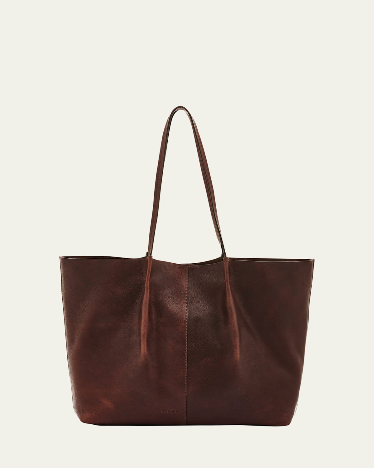 Il Bisonte Nina Pleated Leather Tote Bag In Caffe