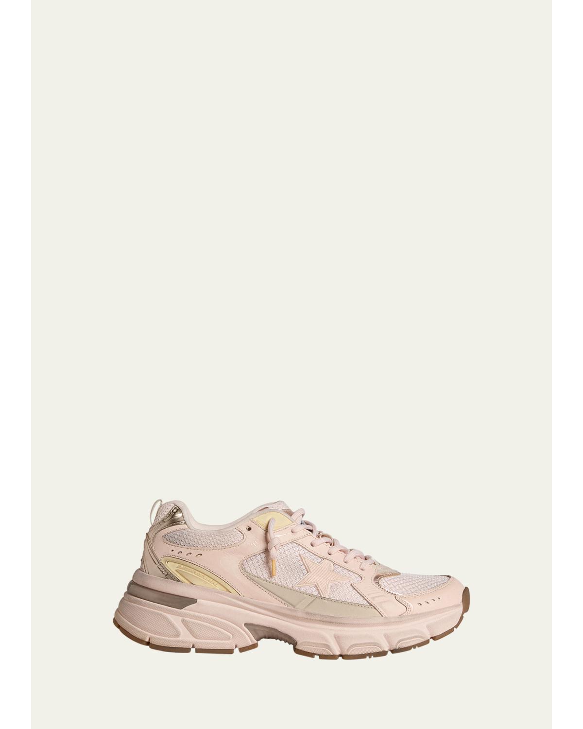 Lightstar Net Mixed Leather Runner Sneakers