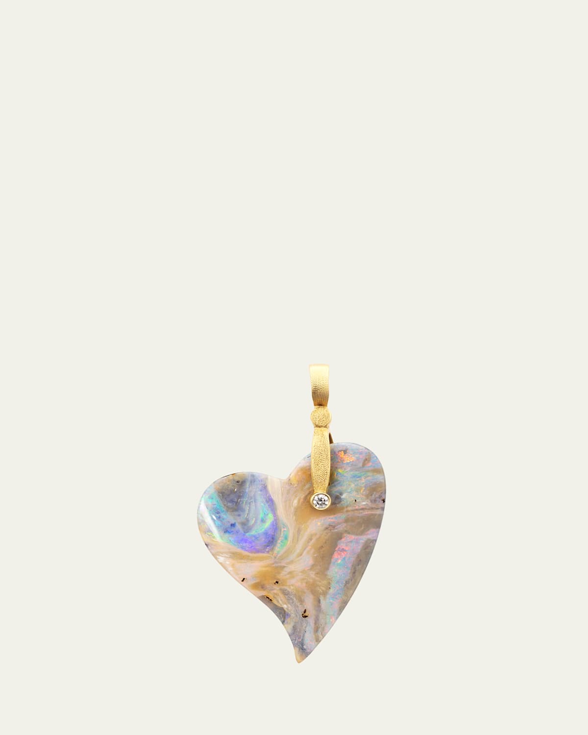 Sticks and Stones 18K Yellow Gold Heart Boulder Opal Pendant