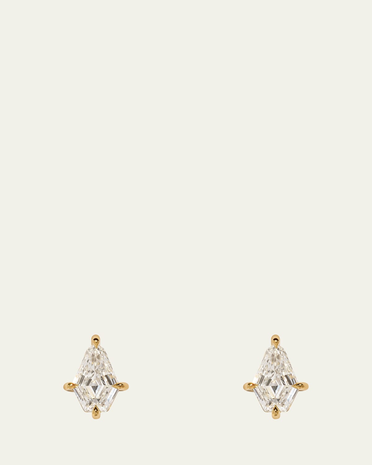 18K Yellow Gold Allure Shield Diamond Stud Earrings