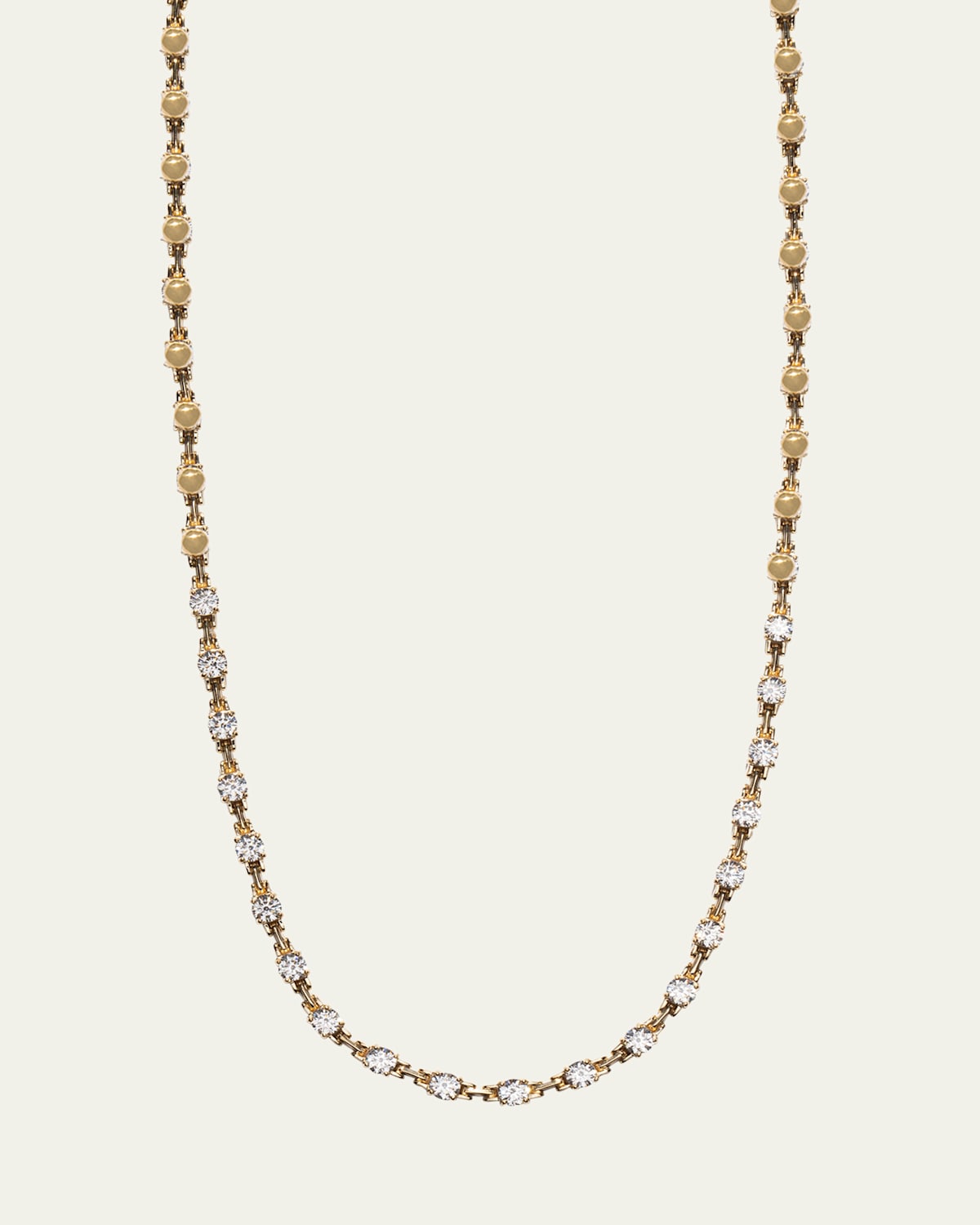 18K Yellow Gold Pirouette Large Front Diamond Tennis Necklace