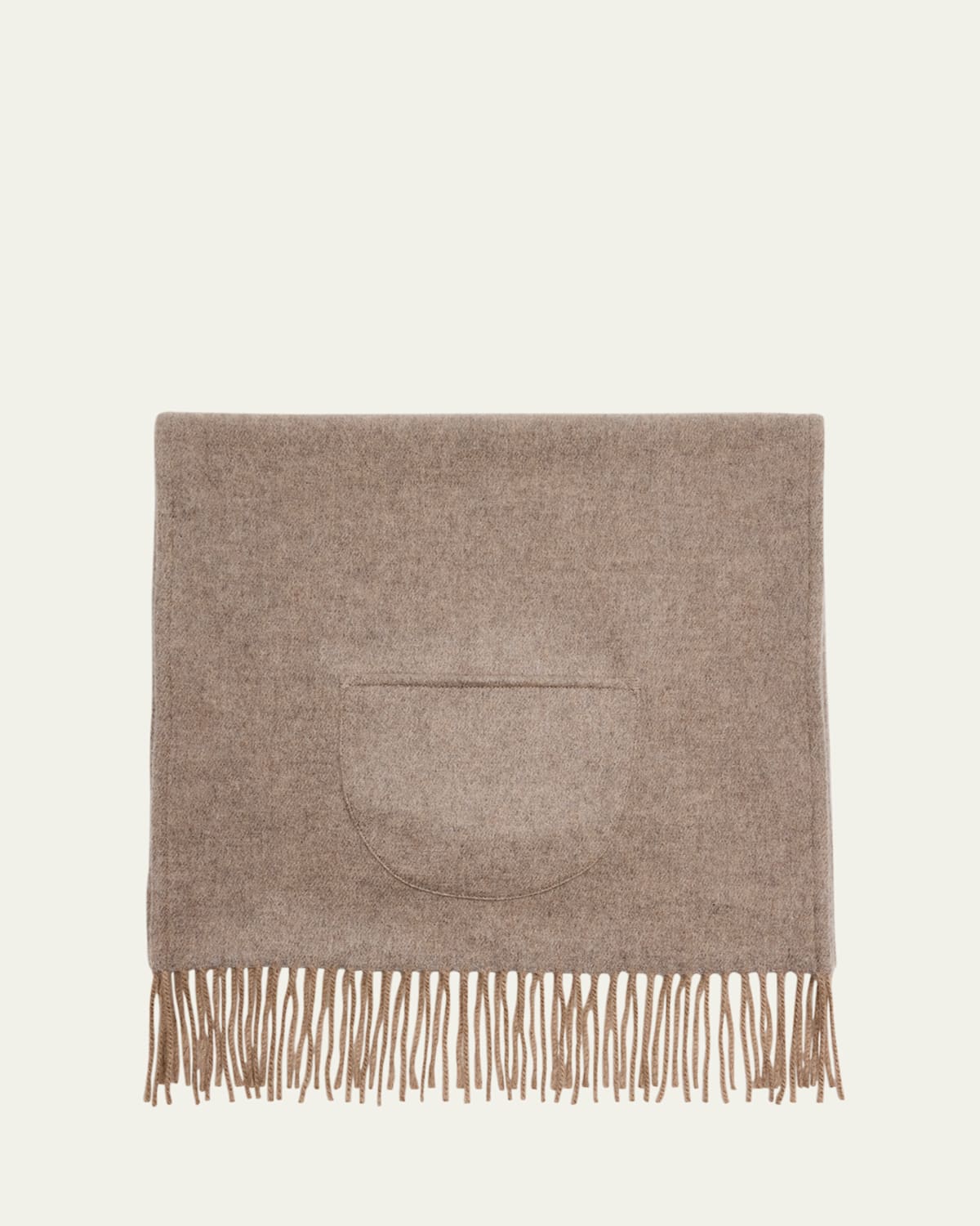 Cashmere Fringe Trim Pocket Scarf