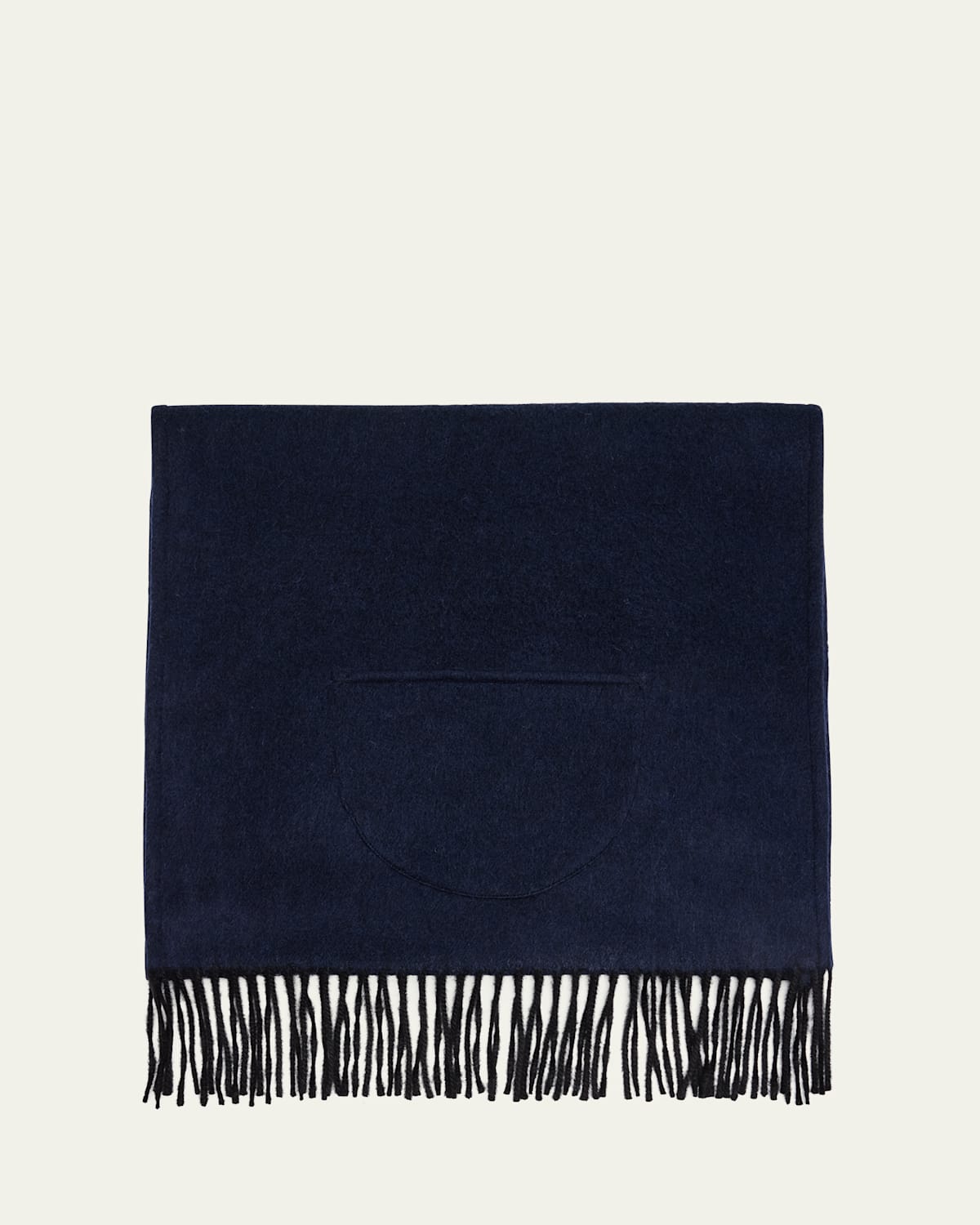 Cashmere Fringe Trim Pocket Scarf