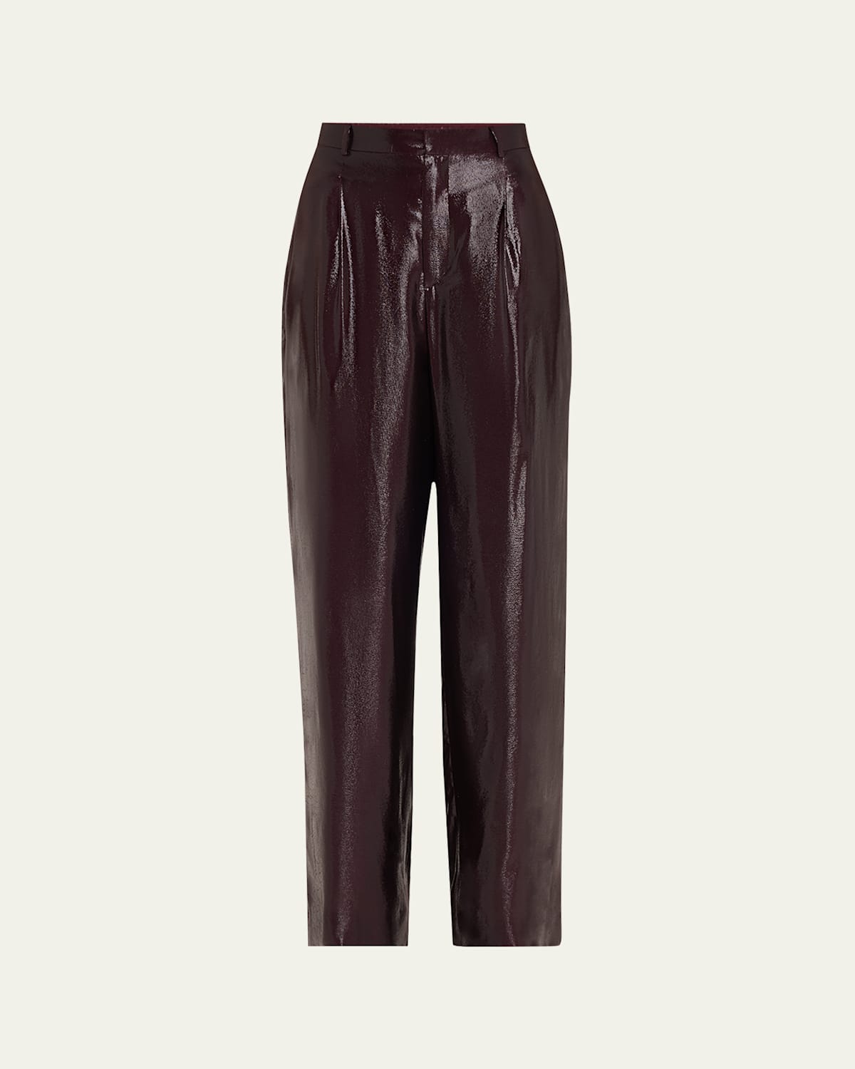 INDRESS SHINY METALLIC WIDE LEG PANTS 