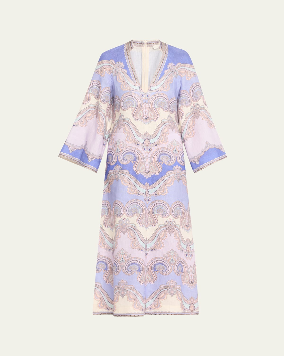 Shop Zimmermann Maxine Tunic Midi Dress In Cornflower Paisley