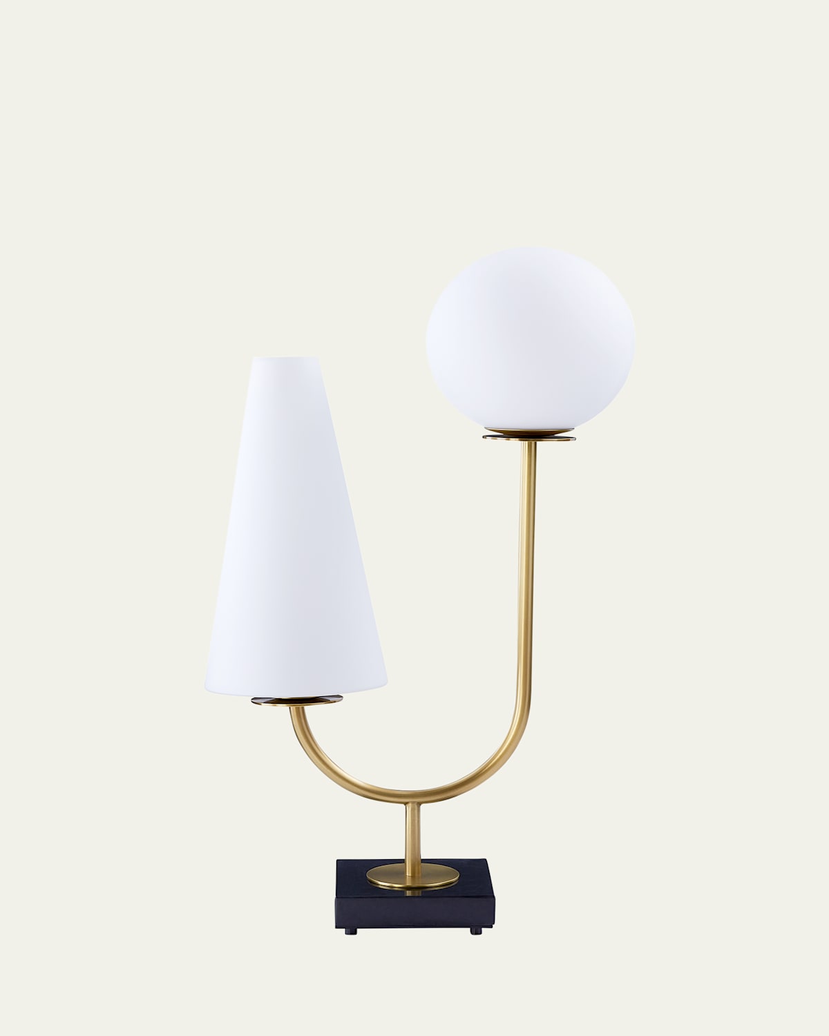Jonathan Adler Paradiso 28" 2-light Table Lamp In Brass/black Marble