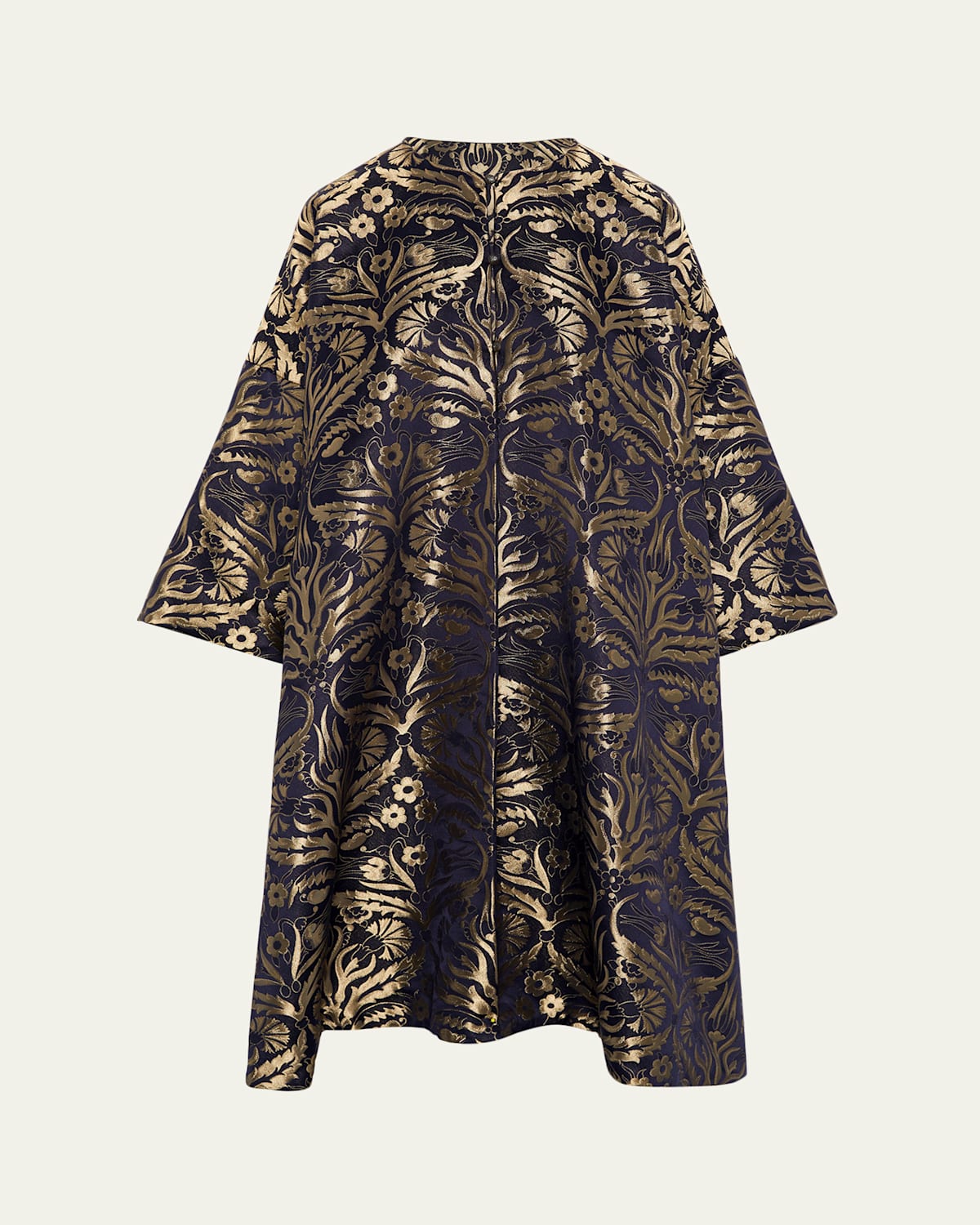 Shop Eskandar Round-neck Reversible Chinese Jacket In Navy