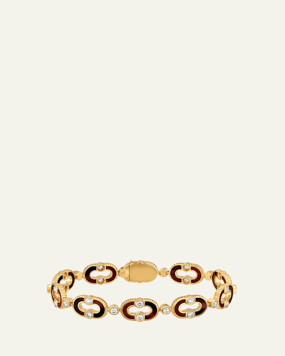 Magnetic Enchain 18K Yellow Gold Diamond and Bull Eye Bracelet