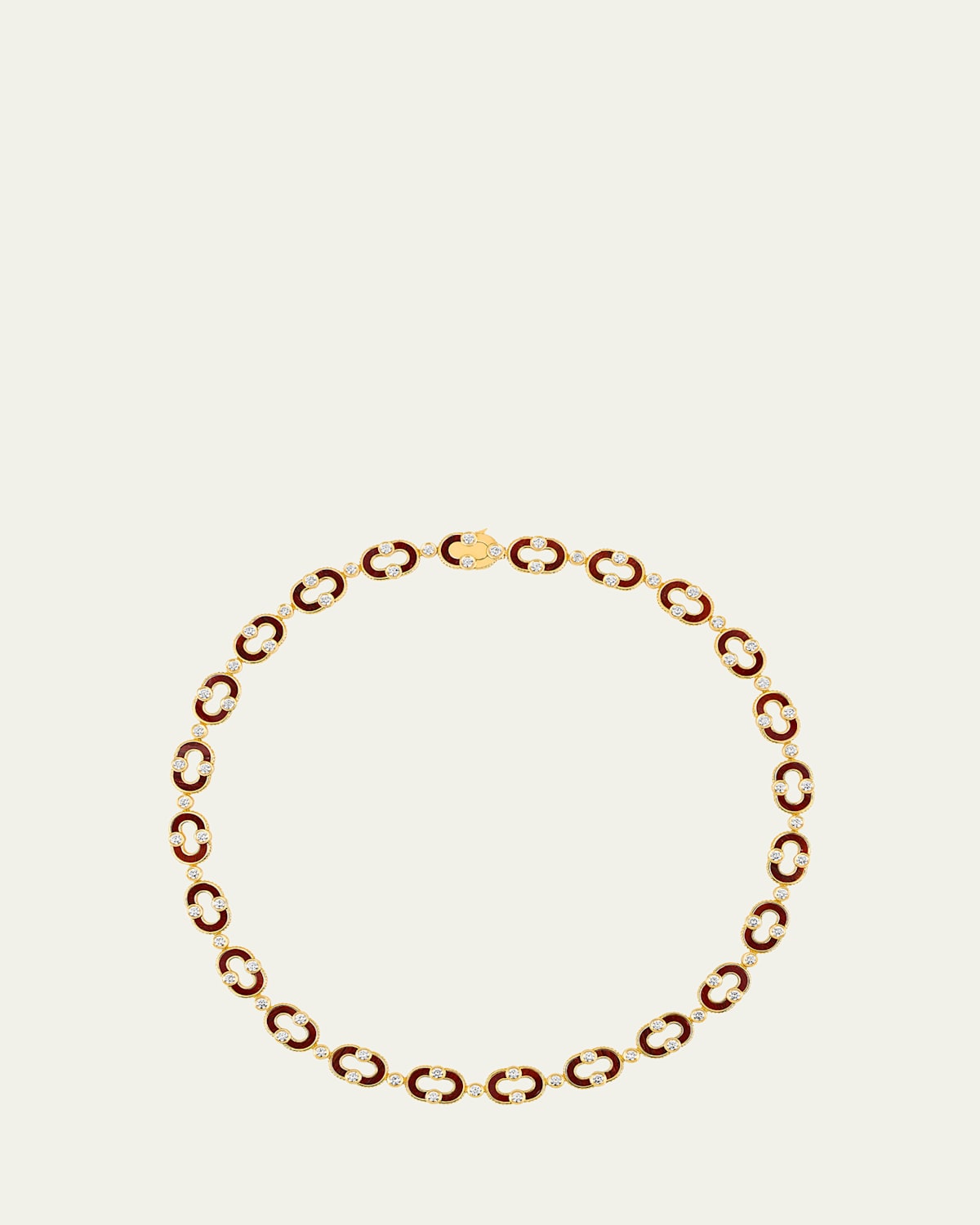 Magnetic Enchain 18K Yellow Gold Diamond and Bull Eye Necklace