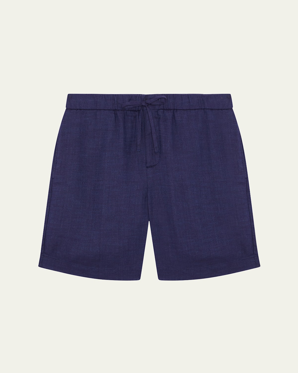 Frescobol Carioca Felipe Linen Shorts In Navy Blue