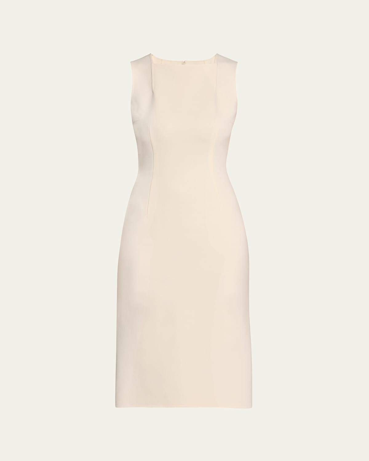 Square-Neck Crepe Sheath Dress