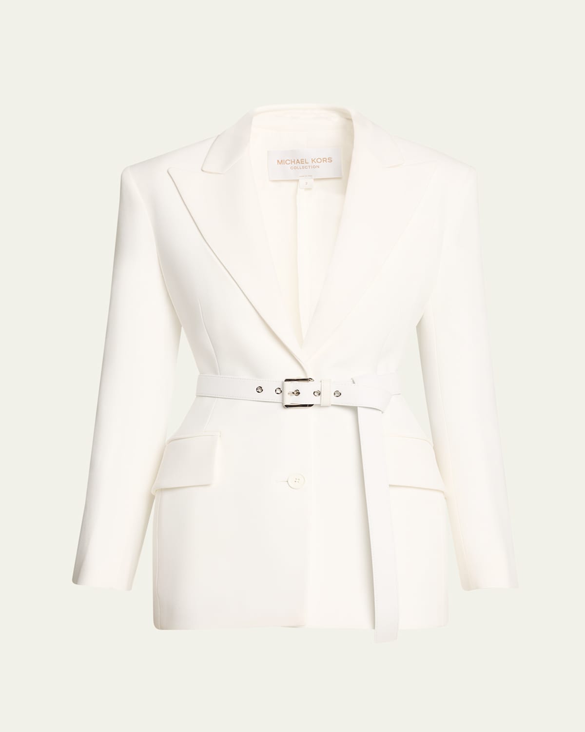 Sculpted Single-Breasted Blazer With Belt