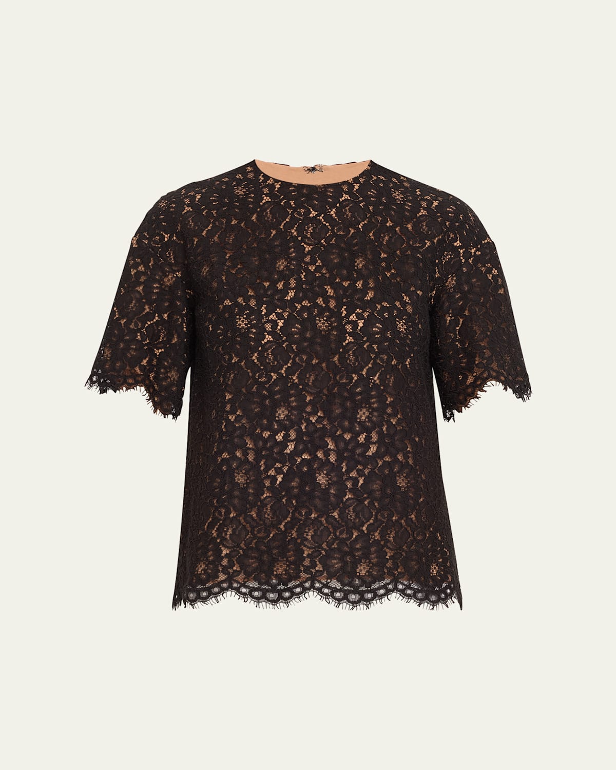Lace Oversized Crewneck T-Shirt