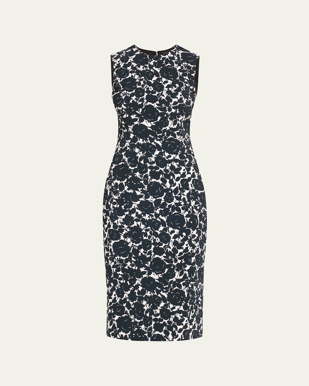 Shop Michael Kors Floral Sheath Midi Dress In Blkopt Wh