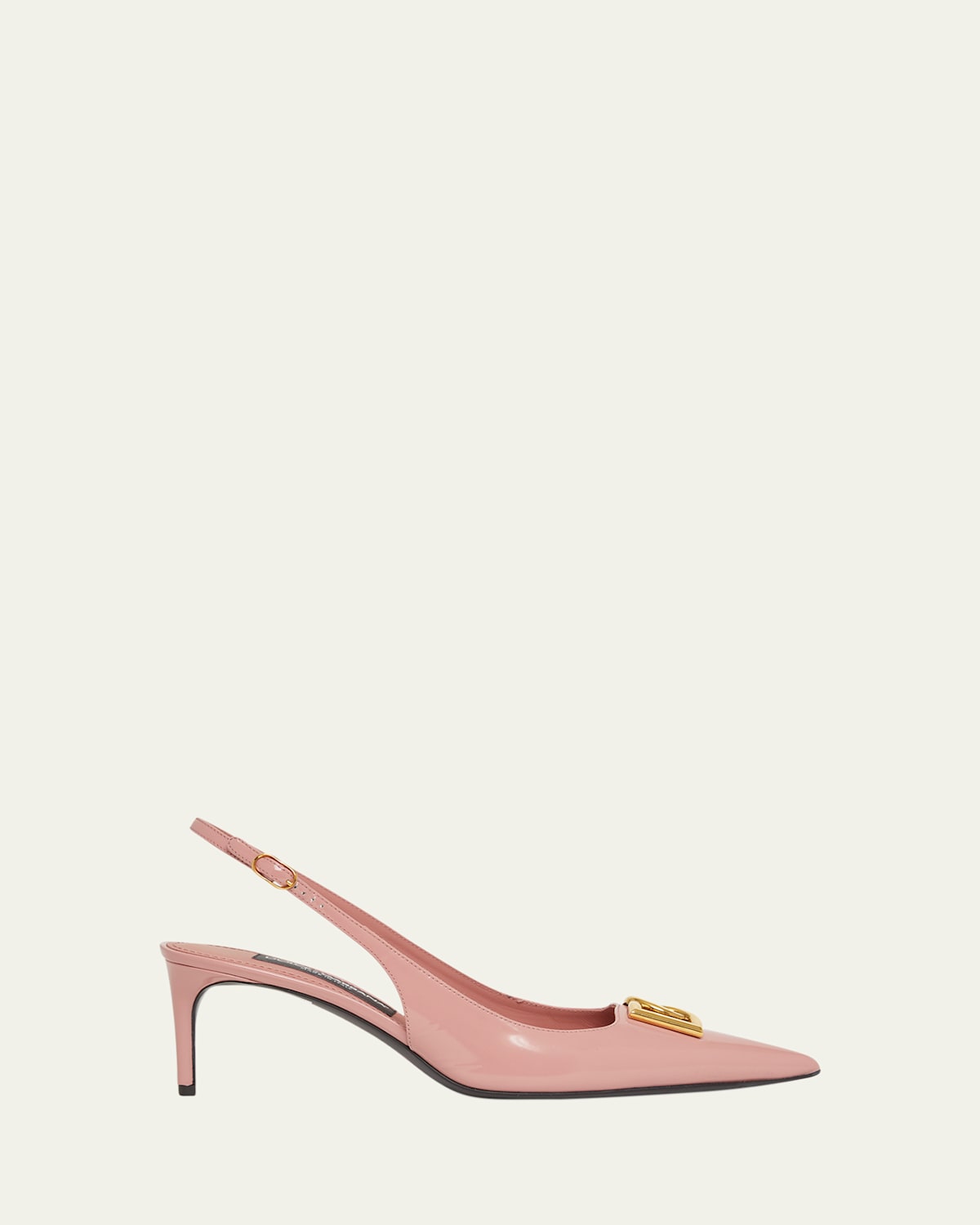Patent DG Medallion Slingback Pumps