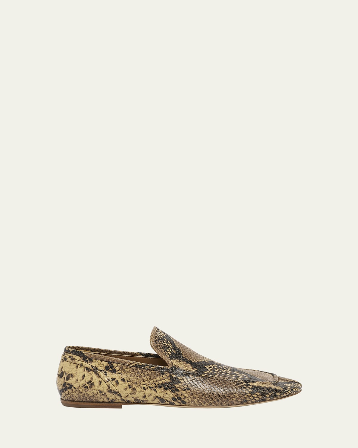Men's Snake-Effect Leather Loafers
