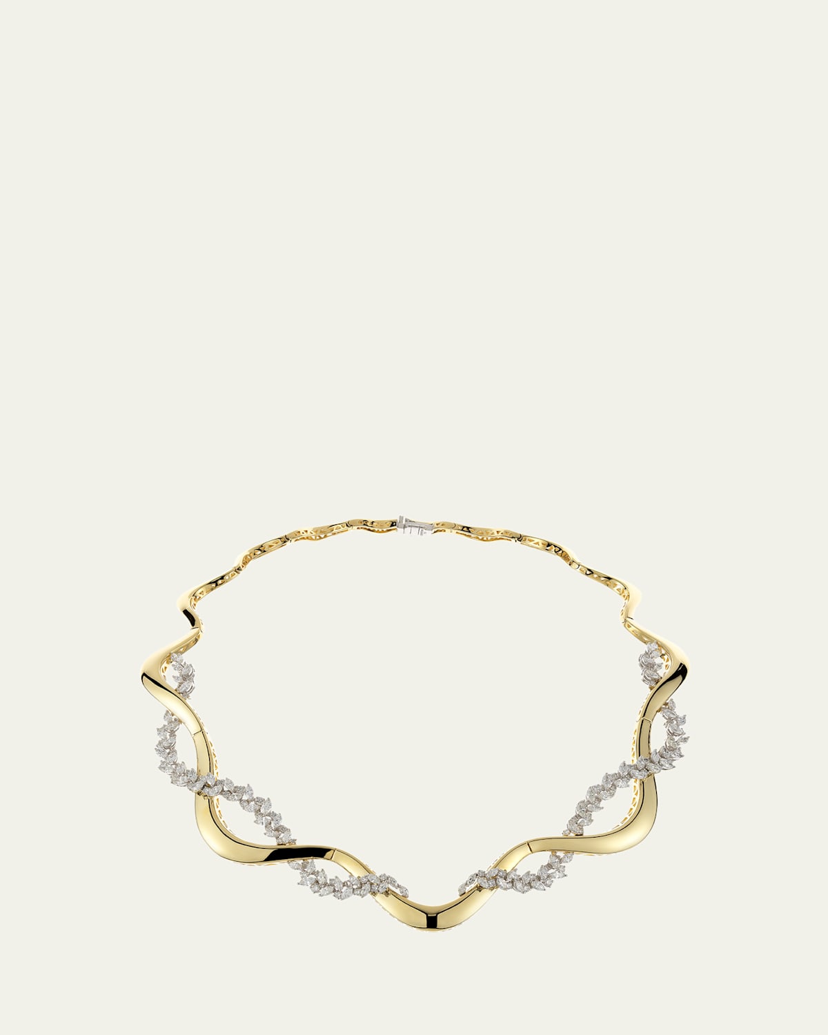 18K Yellow Gold Collar Necklace with Diamonds