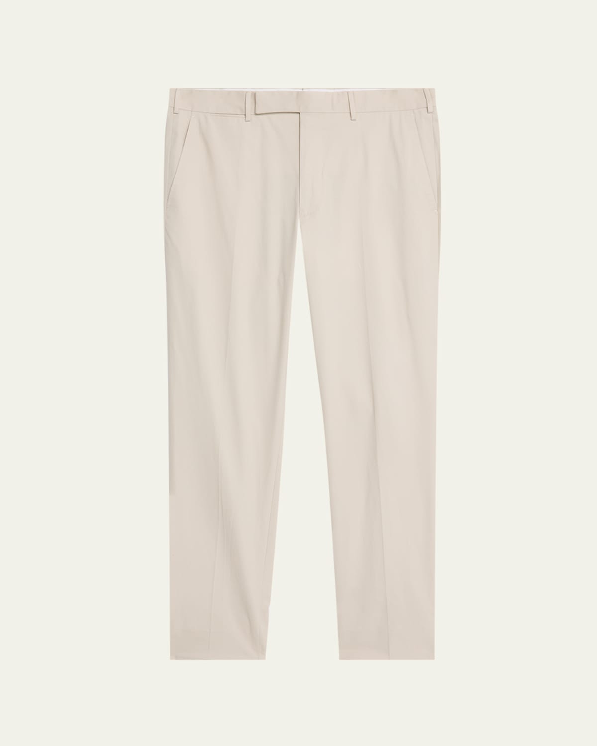 Zegna Men's Flat-front Linen Pants In Nat Sld