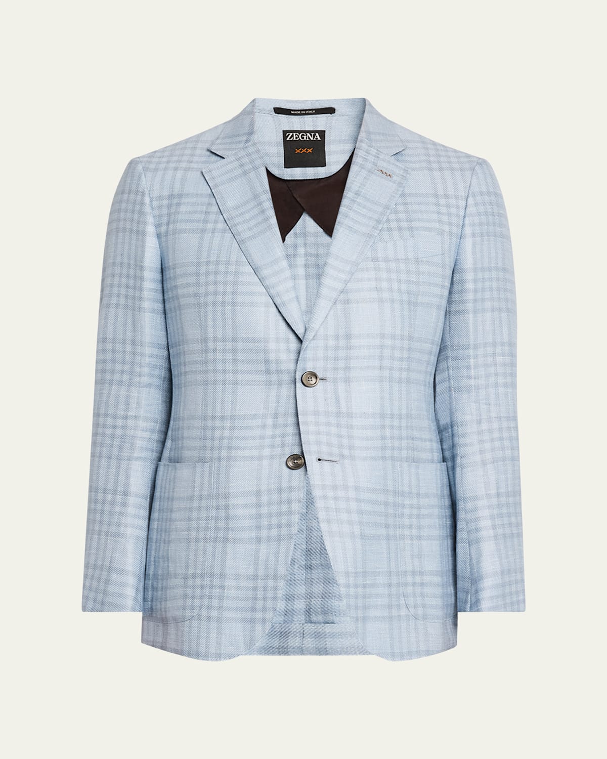 Zegna Men's Large Check Sport Coat In Br Blu Ck
